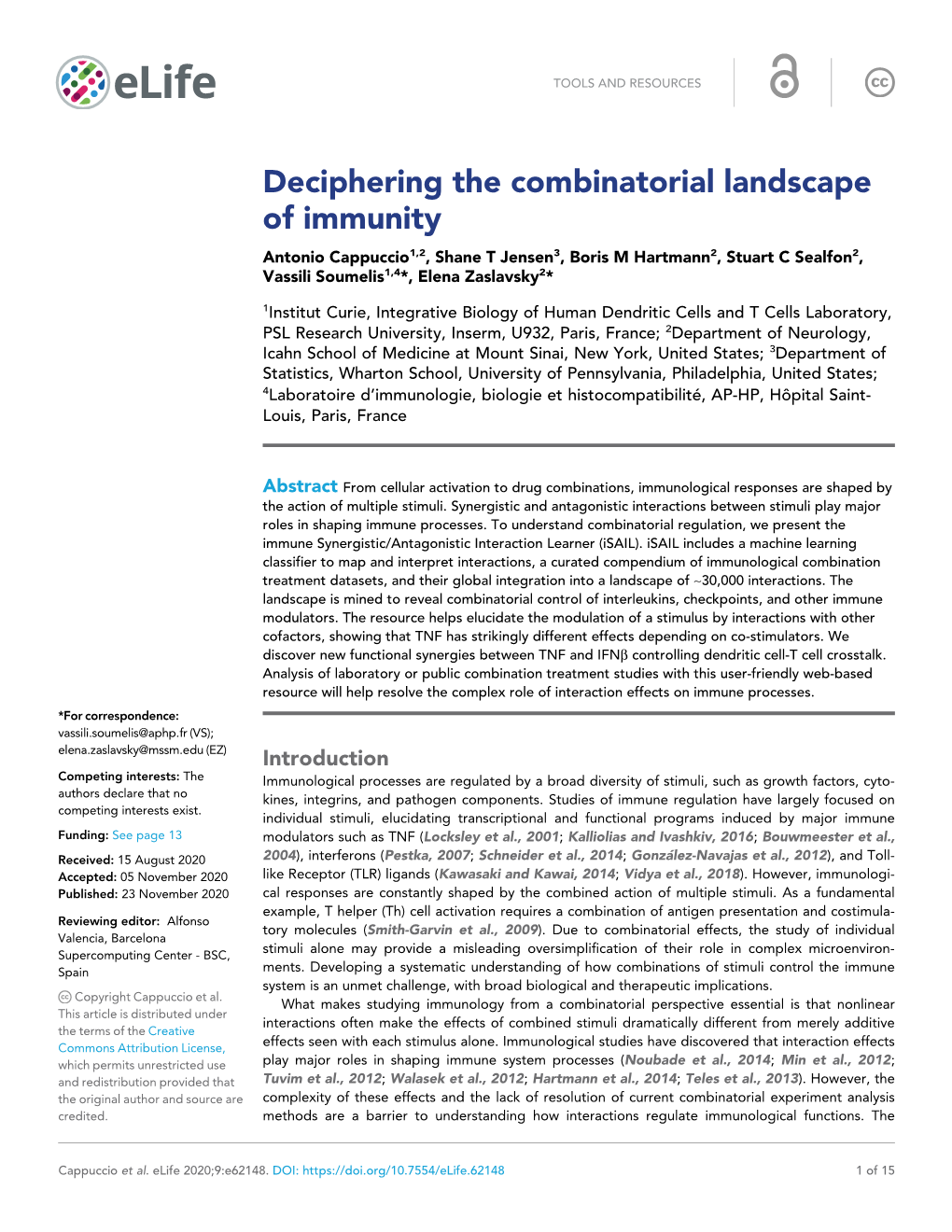 Deciphering the Combinatorial Landscape of Immunity