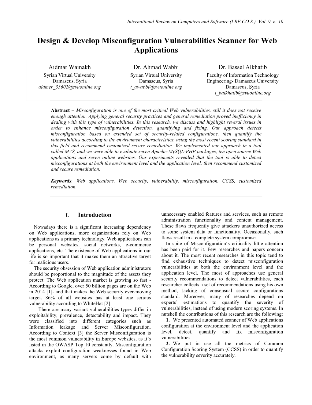 Design & Develop Misconfiguration Vulnerabilities Scanner for Web