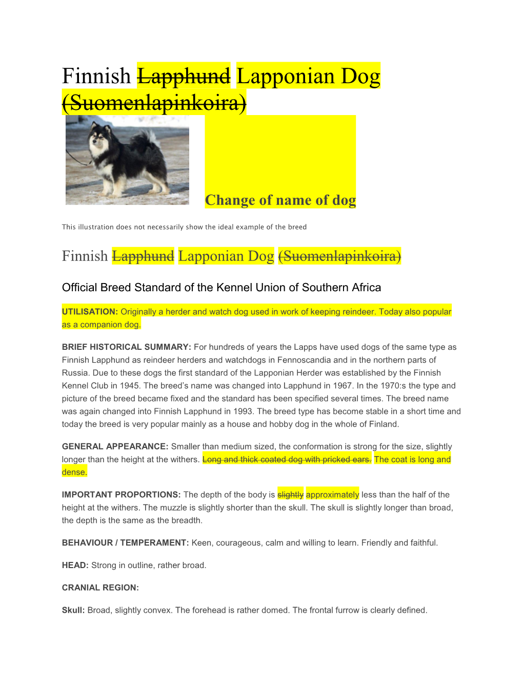 Finnish Lapphund Lapponian Dog (Suomenlapinkoira)
