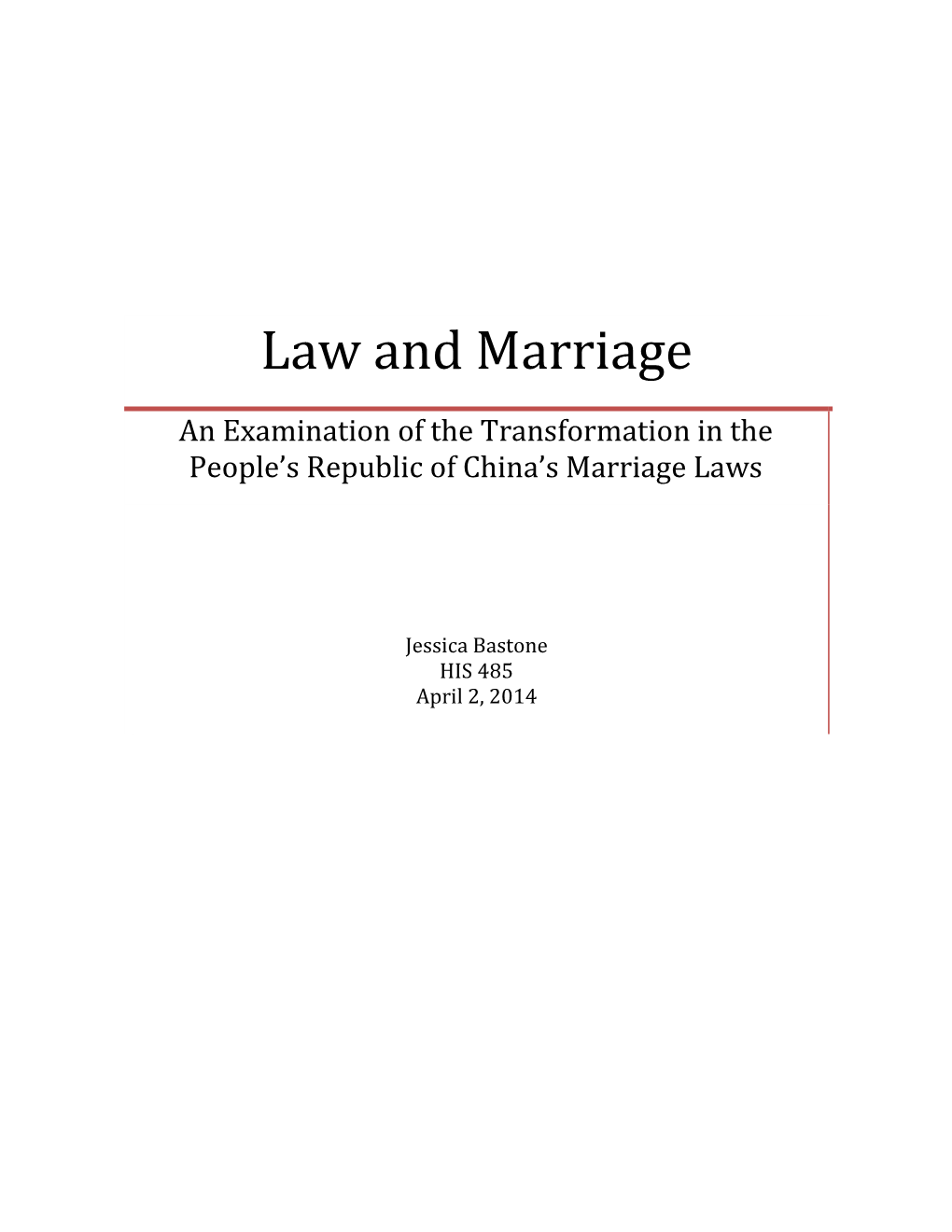 Law and Marriage