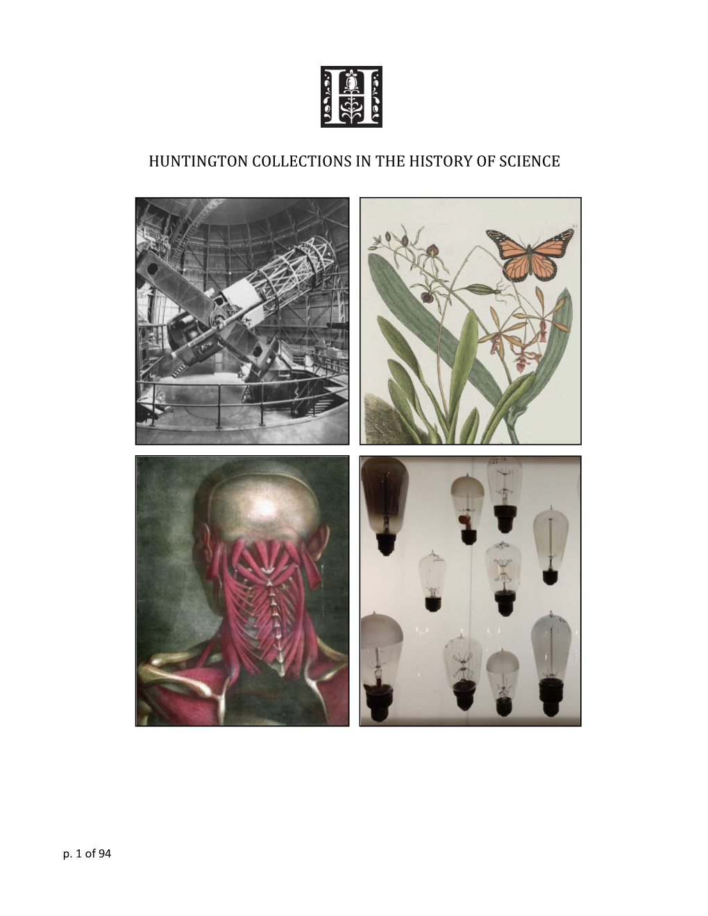 Huntington Collections in the History of Science & Technology