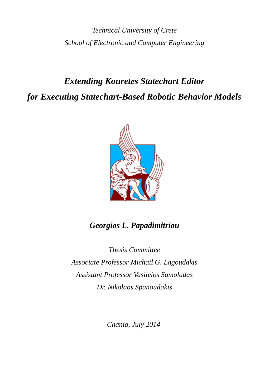 Extending Kouretes Statechart Editor for Executing Statechart-Based Robotic Behavior Models