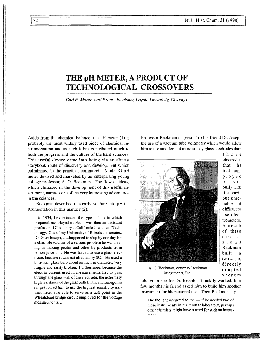 THE Ph METER, a PRODUCT of TECHNOLOGICAL CROSSOVERS