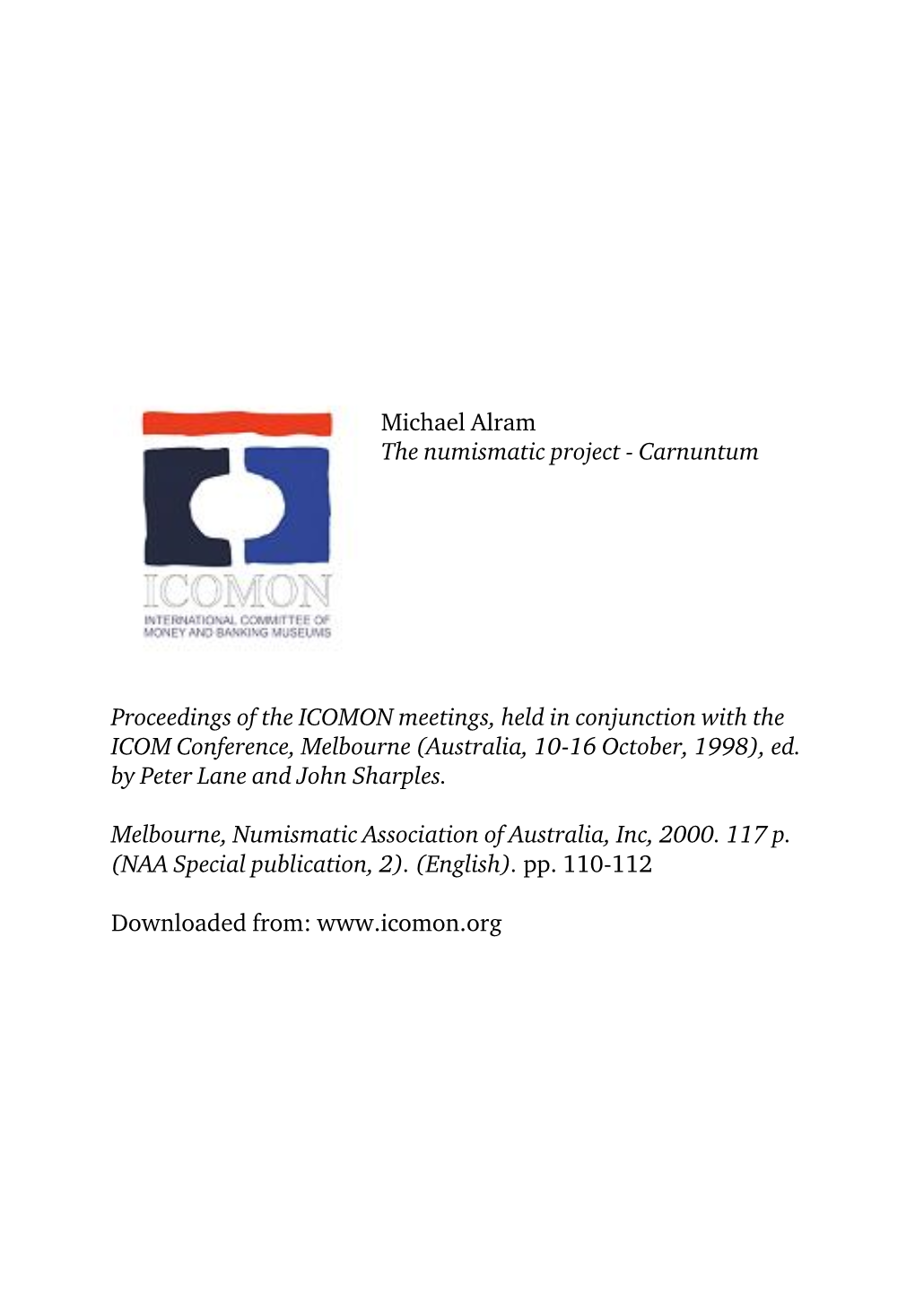 Michael Alram the Numismatic Project - Carnuntum