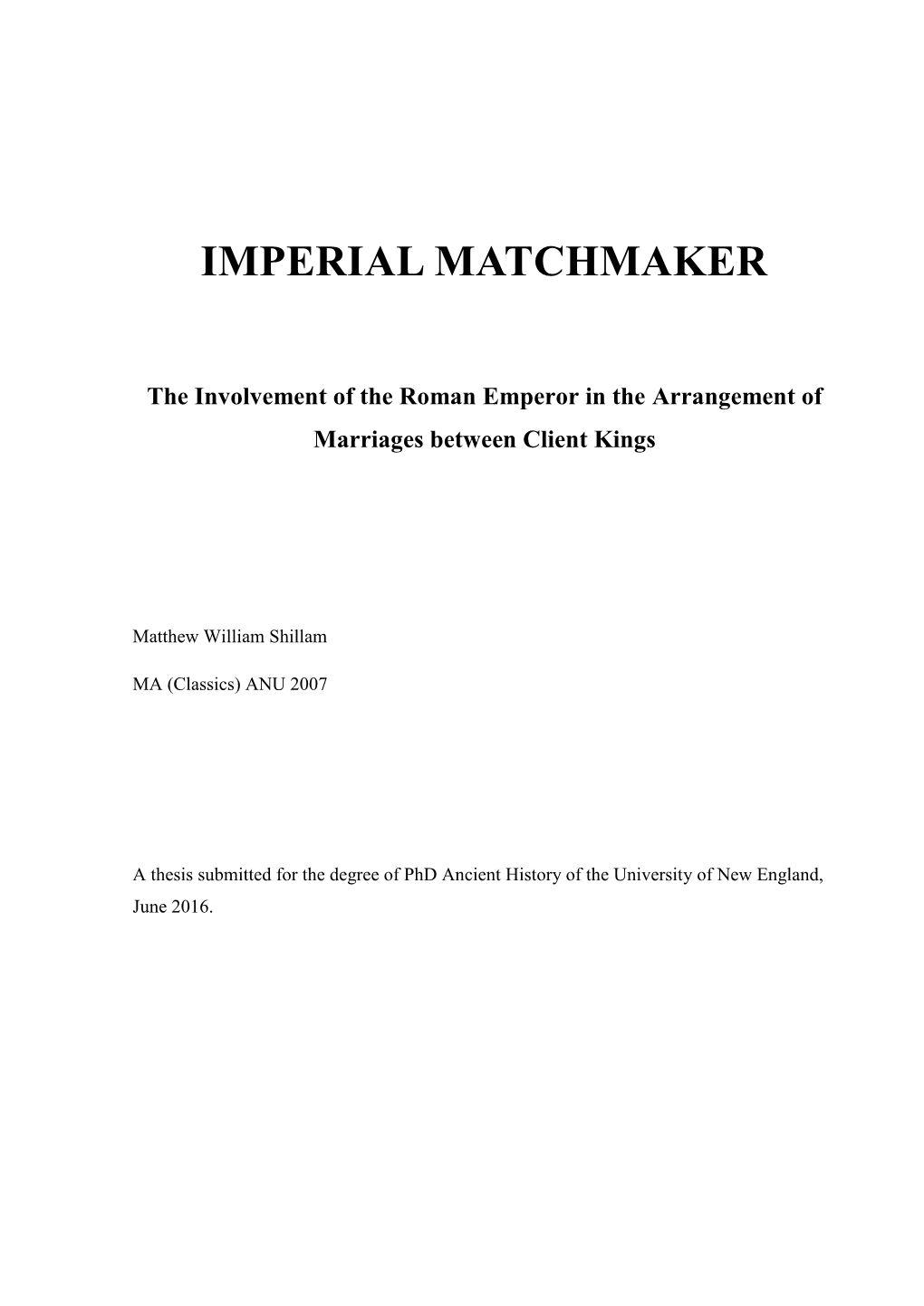 Imperial Matchmaker