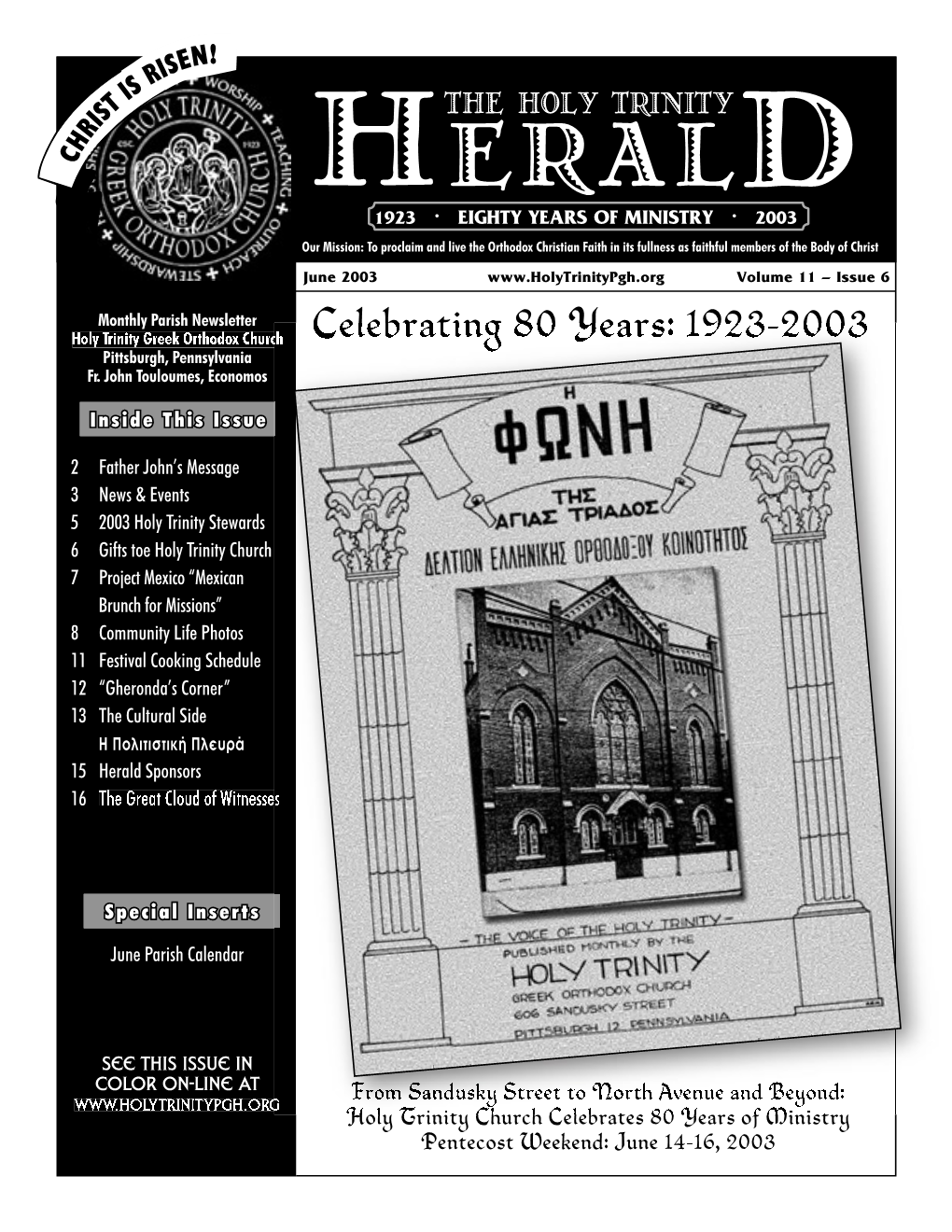 Herald Sponsors 16 the Great Cloud of Witnesses