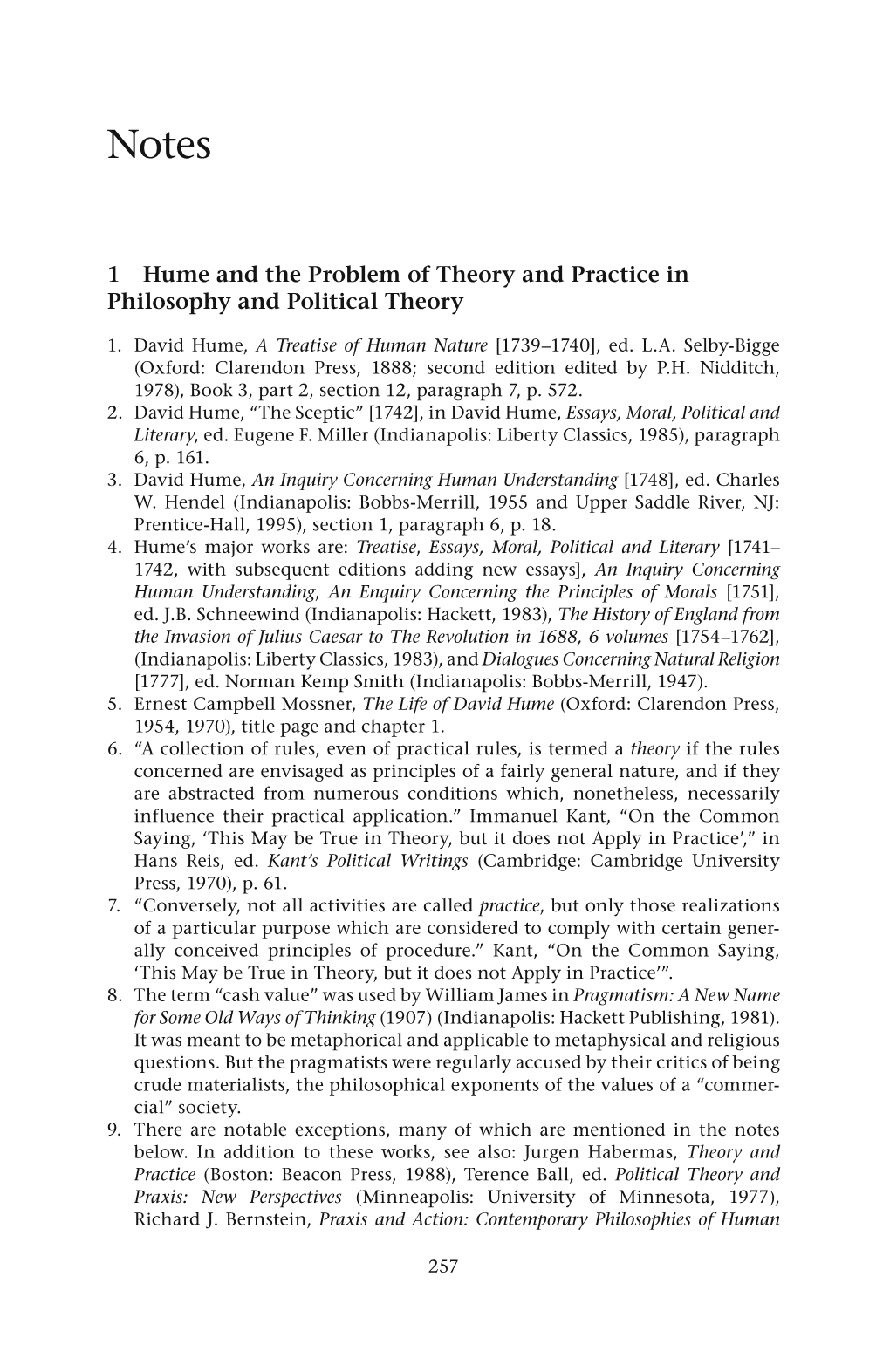 1 Hume and the Problem of Theory and Practice in Philosophy and Political Theory