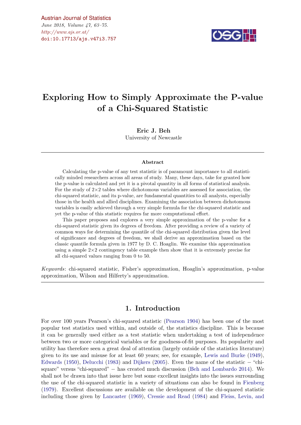 Simply Approximating the Chi-Squared Statistic's P-Value