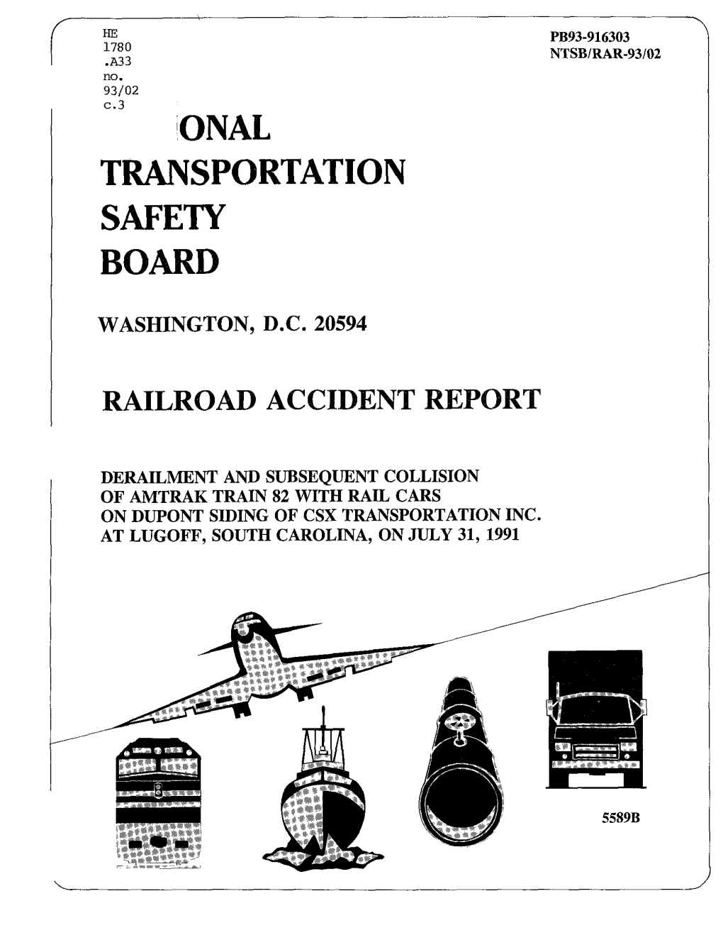 Onal Transportation Safety Board Railroad Accident Report