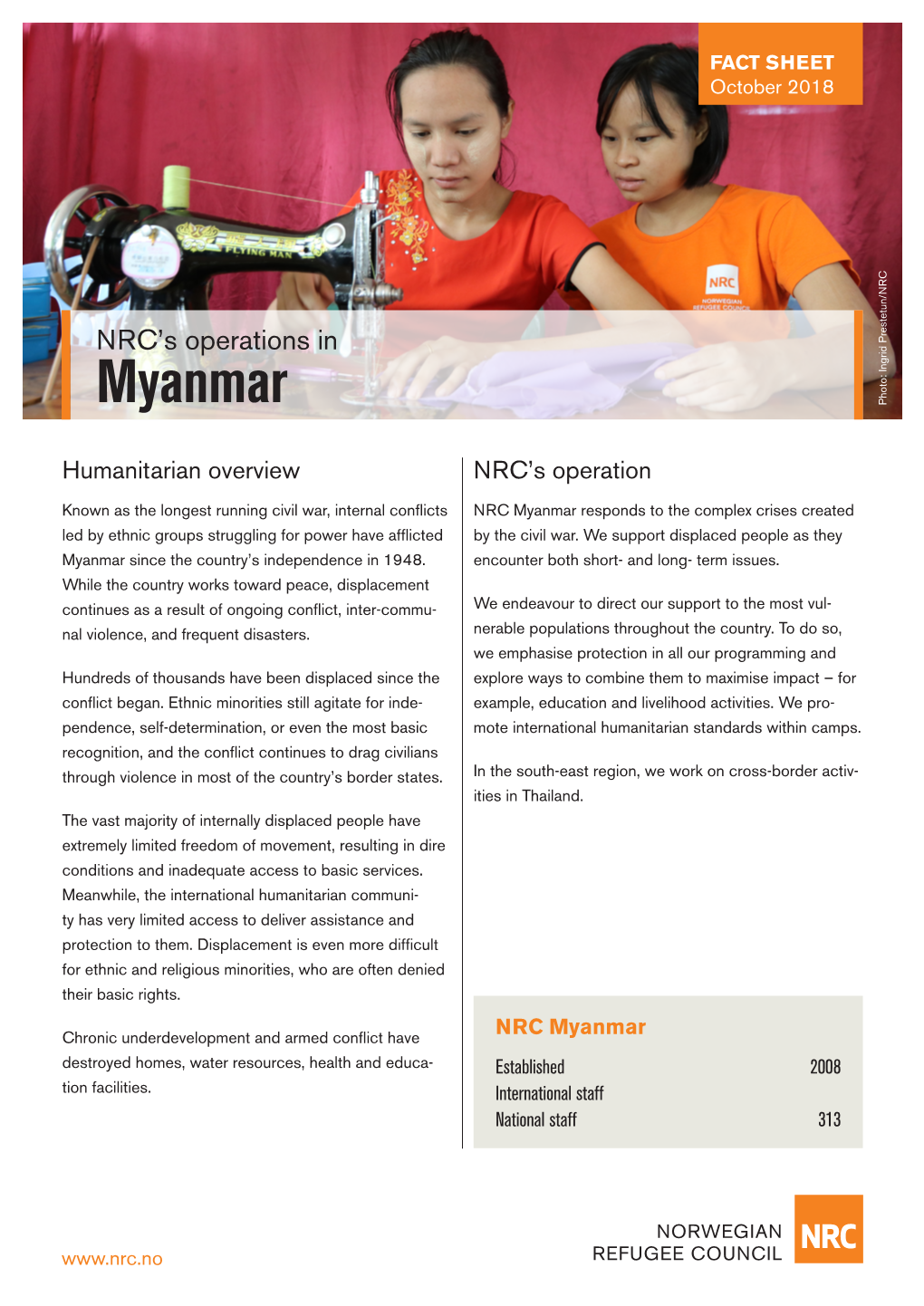Myanmar Photo: Ingrid Prestetun/NRC