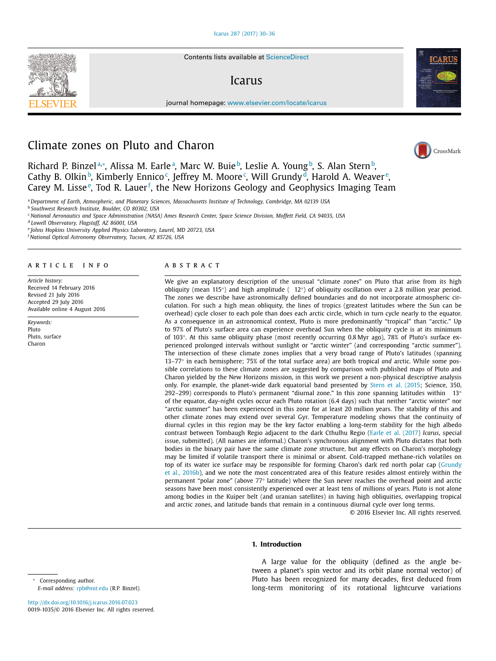 Climate Zones on Pluto and Charon