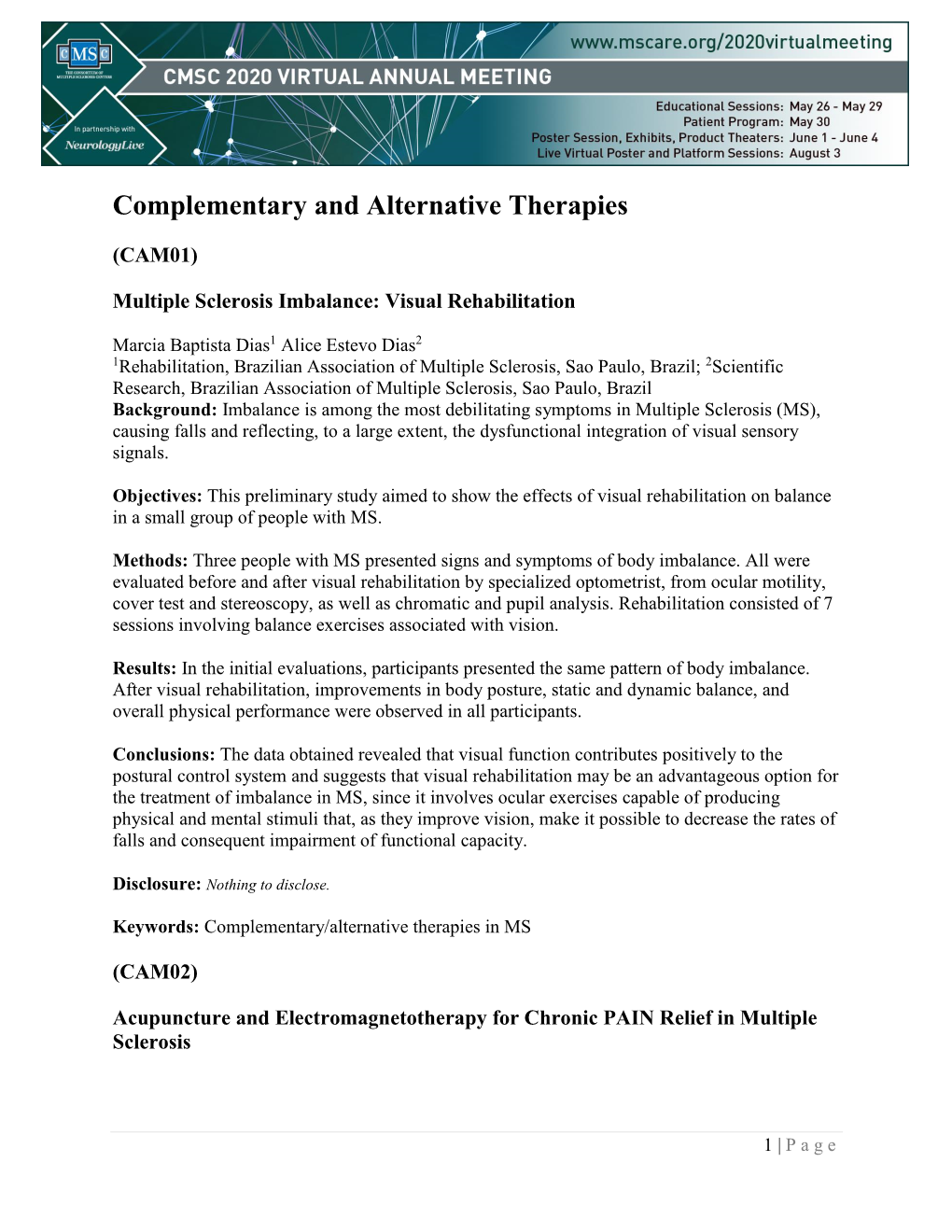 Complementary and Alternative Therapies