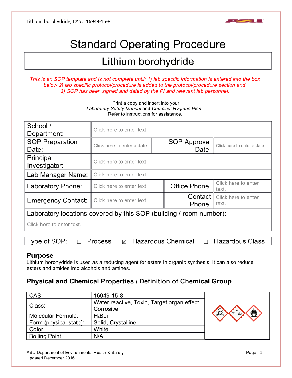 Physical and Chemical Properties / Definition of Chemical Group