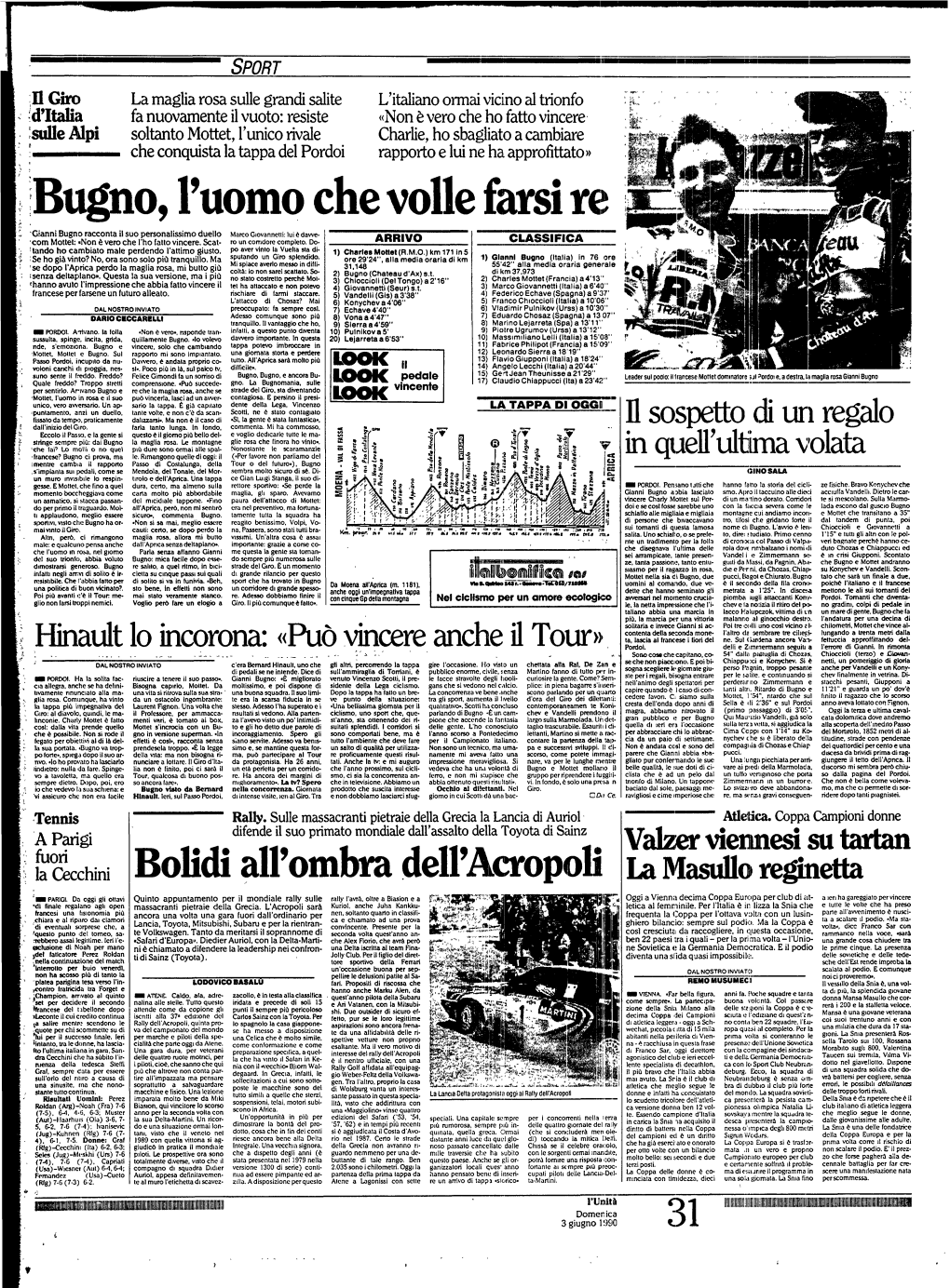 Bugno, L'uomo Che Volle Farsi Ire Gianni Bugno Racconta Il Suo Personalissimo Duello Marco Ciovannetli: Lui È Davve­ Com Mottet: «Non È Vero Che L'ho (Atto Vincere