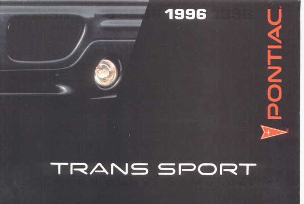 Owner's Manual,1996 Pontiac Trans Sport