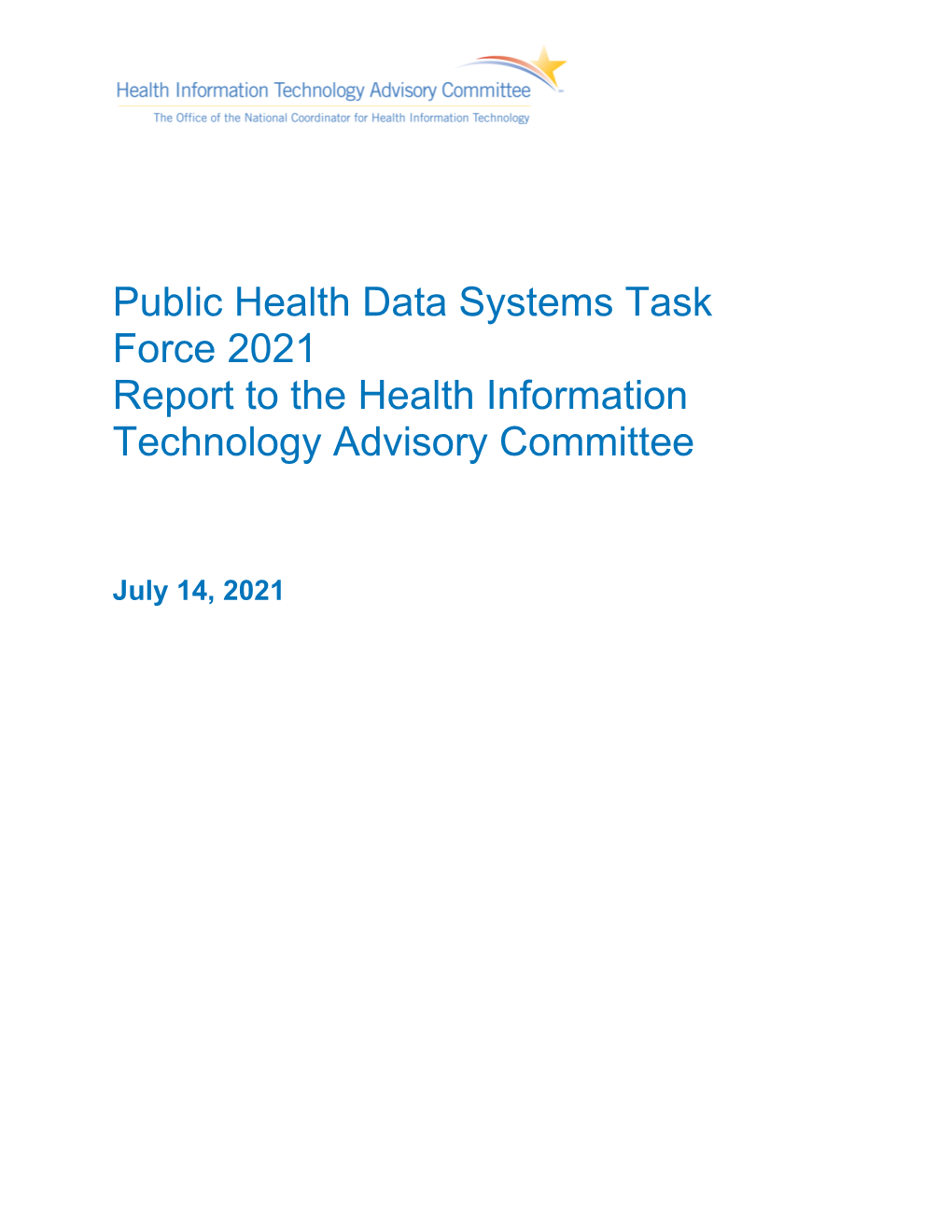 Public Health Data Systems Task Force 2021 Recommendations Report