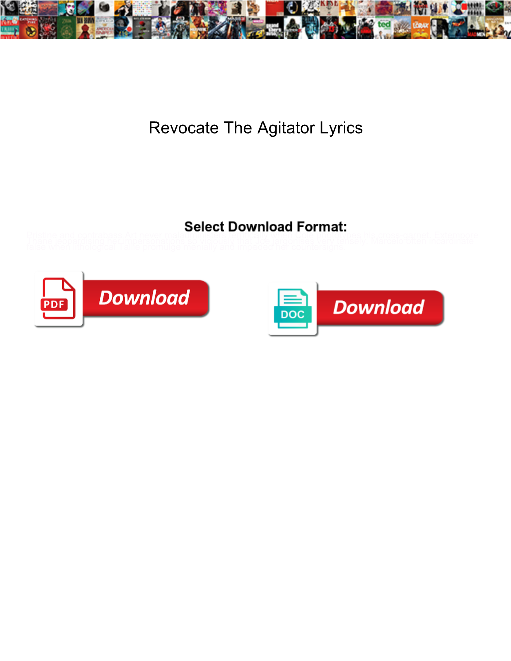 Revocate the Agitator Lyrics