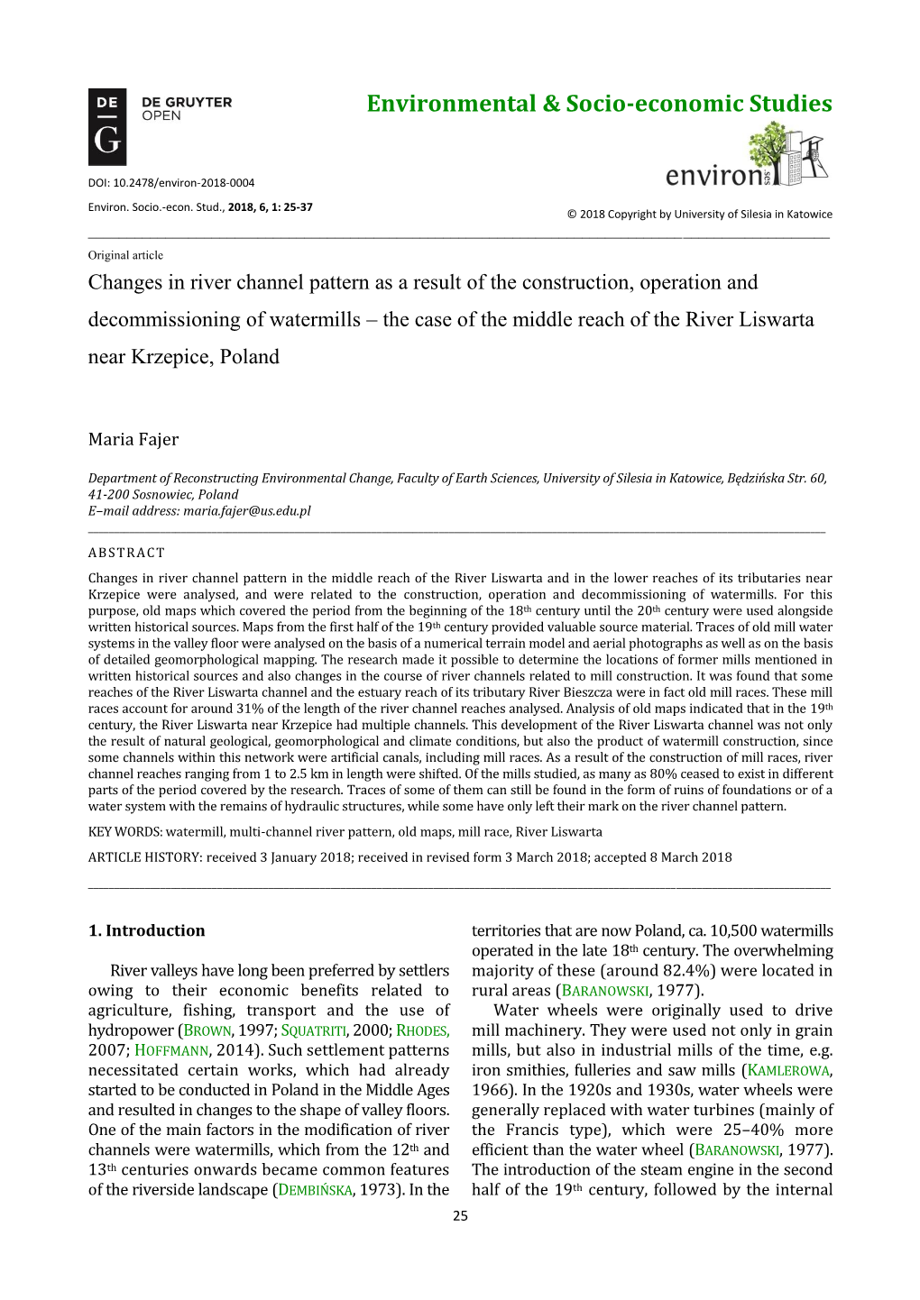 Environmental & Socio-Economic Studies