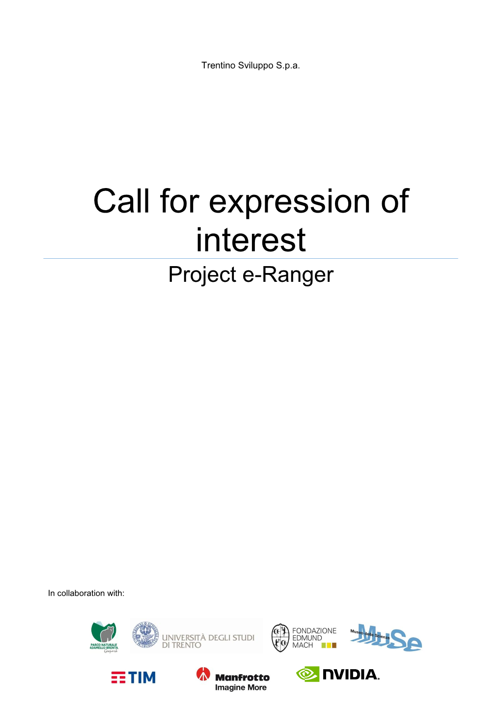 Call for Expression of Interest Project E-Ranger