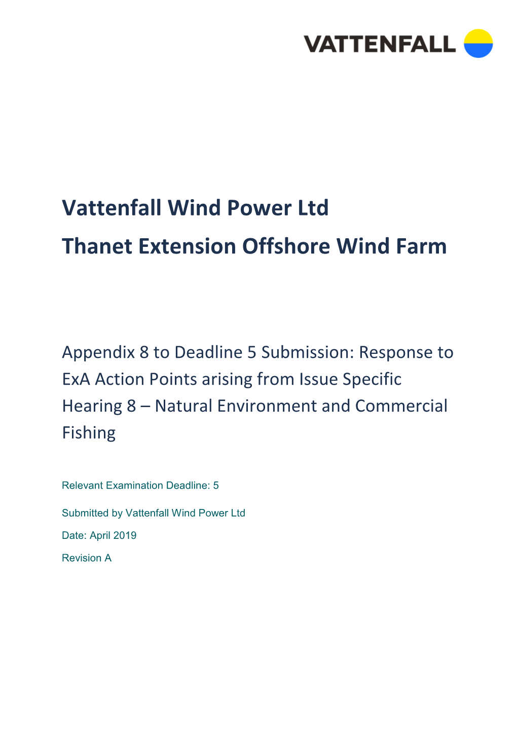Vattenfall Wind Power Ltd Thanet Extension Offshore Wind Farm
