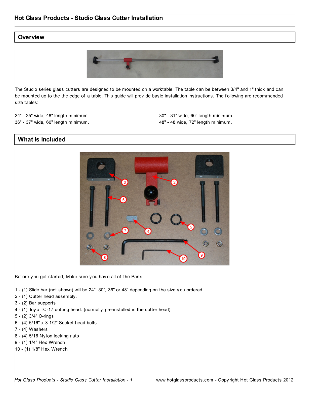 Studio Glass Cutter Installation