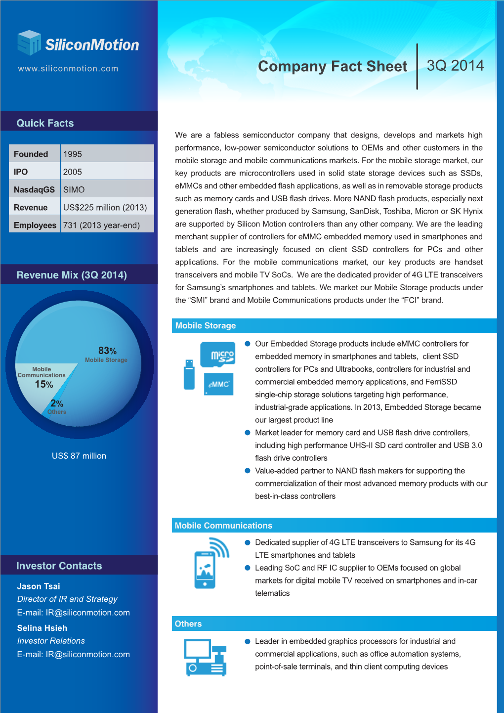 3Q 2014 Company Fact Sheet