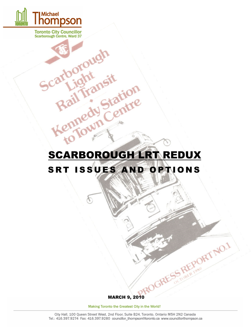 Scarborough Lrt Redux Srt Issues and Options