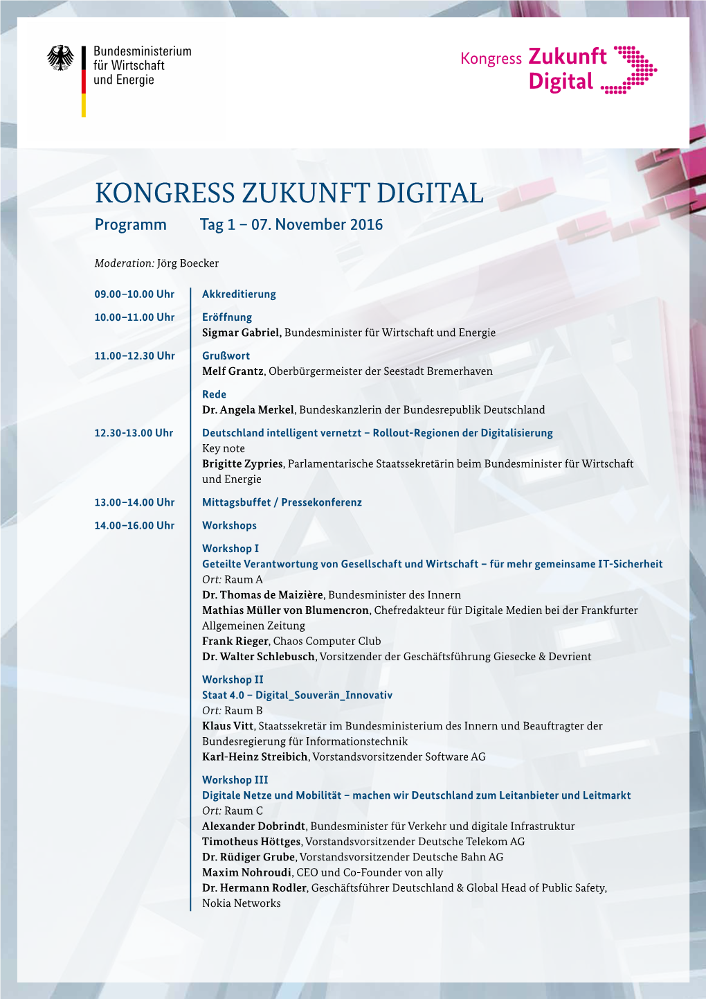 KONGRESS ZUKUNFT DIGITAL Programm Tag 1 – 07