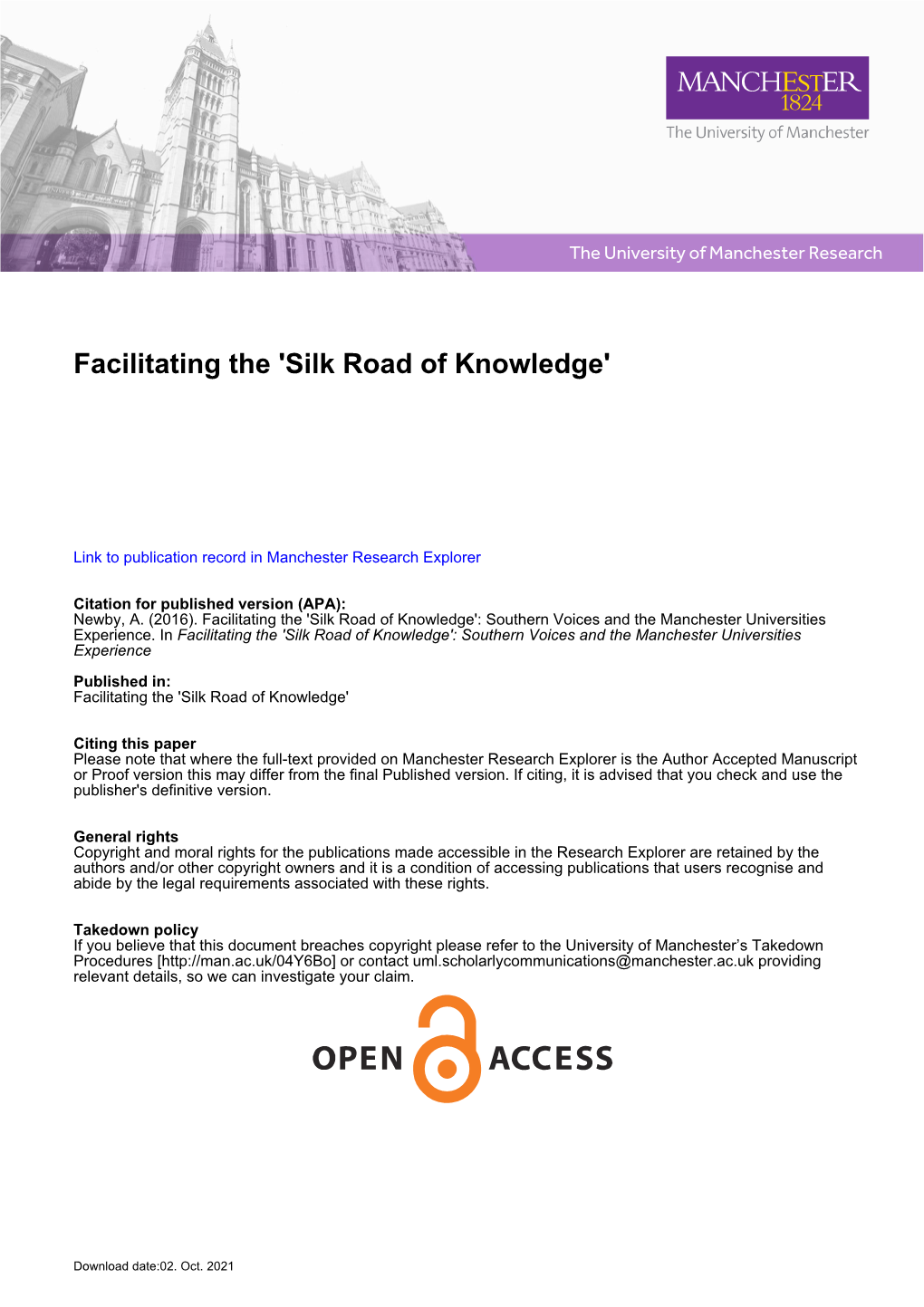 Facilitating the 'Silk Road of Knowledge'