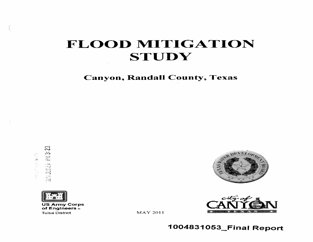 Flood Mitigation Study Canyon, Randall County, Texas