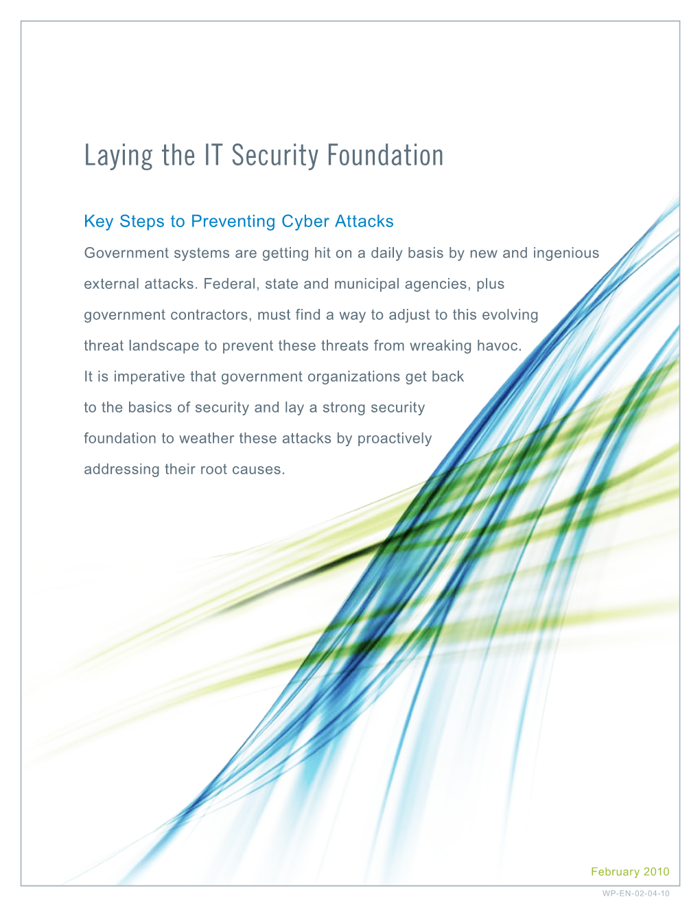 Laying the IT Security Foundation