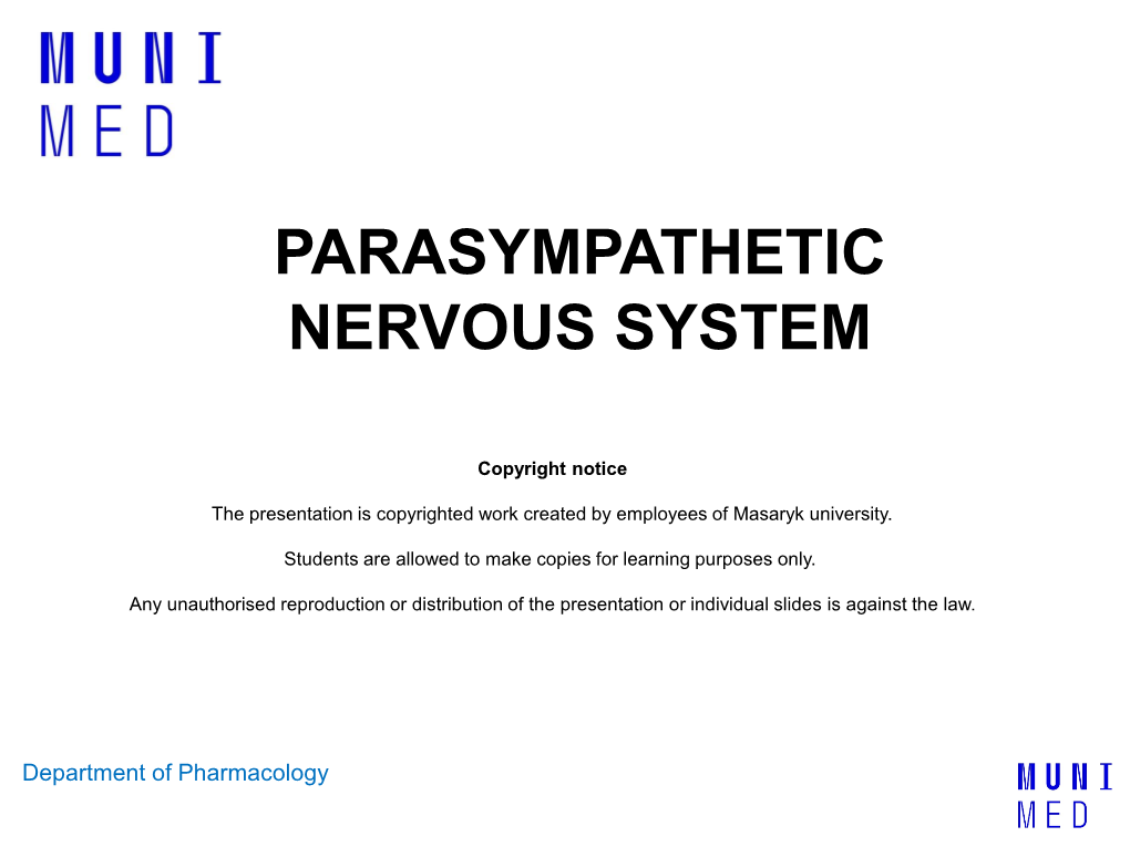 Parasympathetic Nervous System