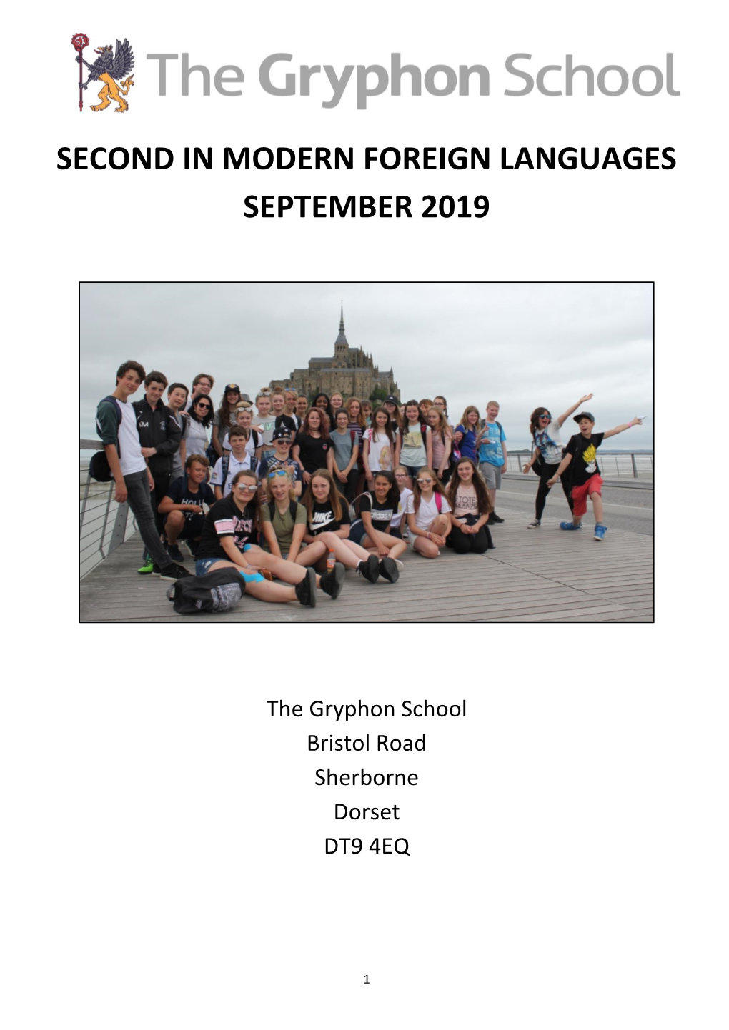 Second in Modern Foreign Languages September 2019