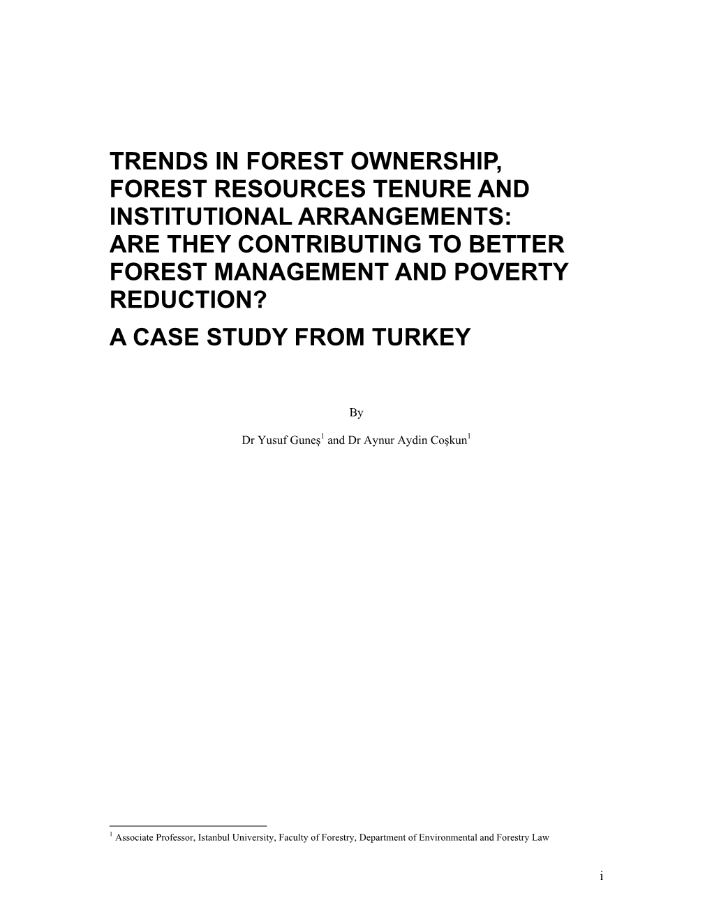 Trends in Forest Ownership, Forest Resources Tenure