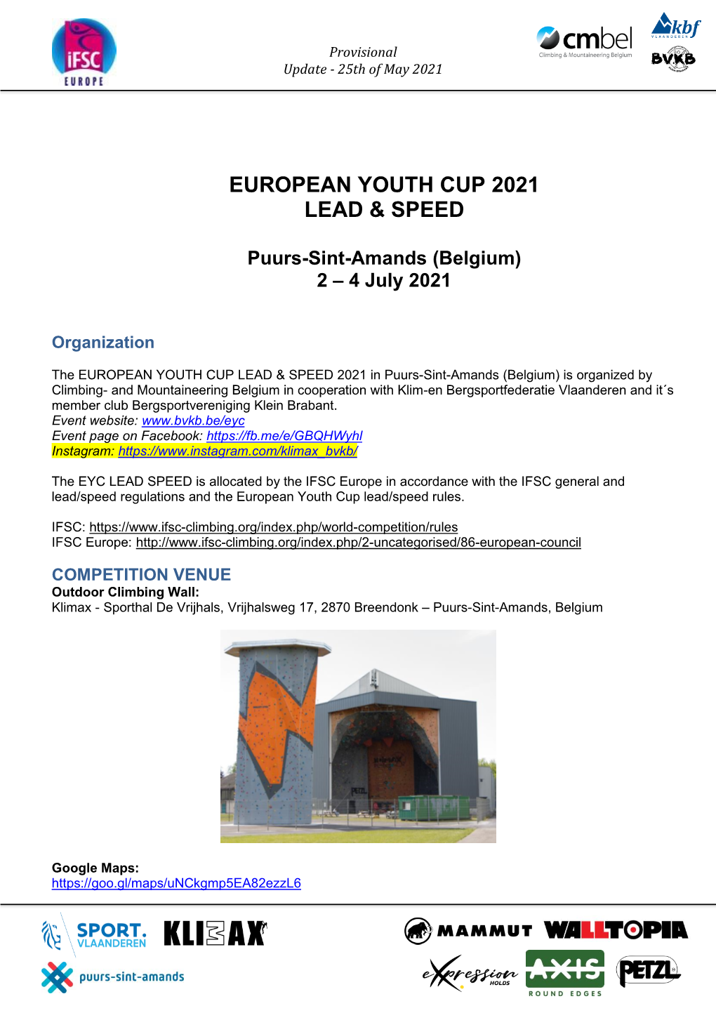 European Youth Cup 2021 Lead & Speed