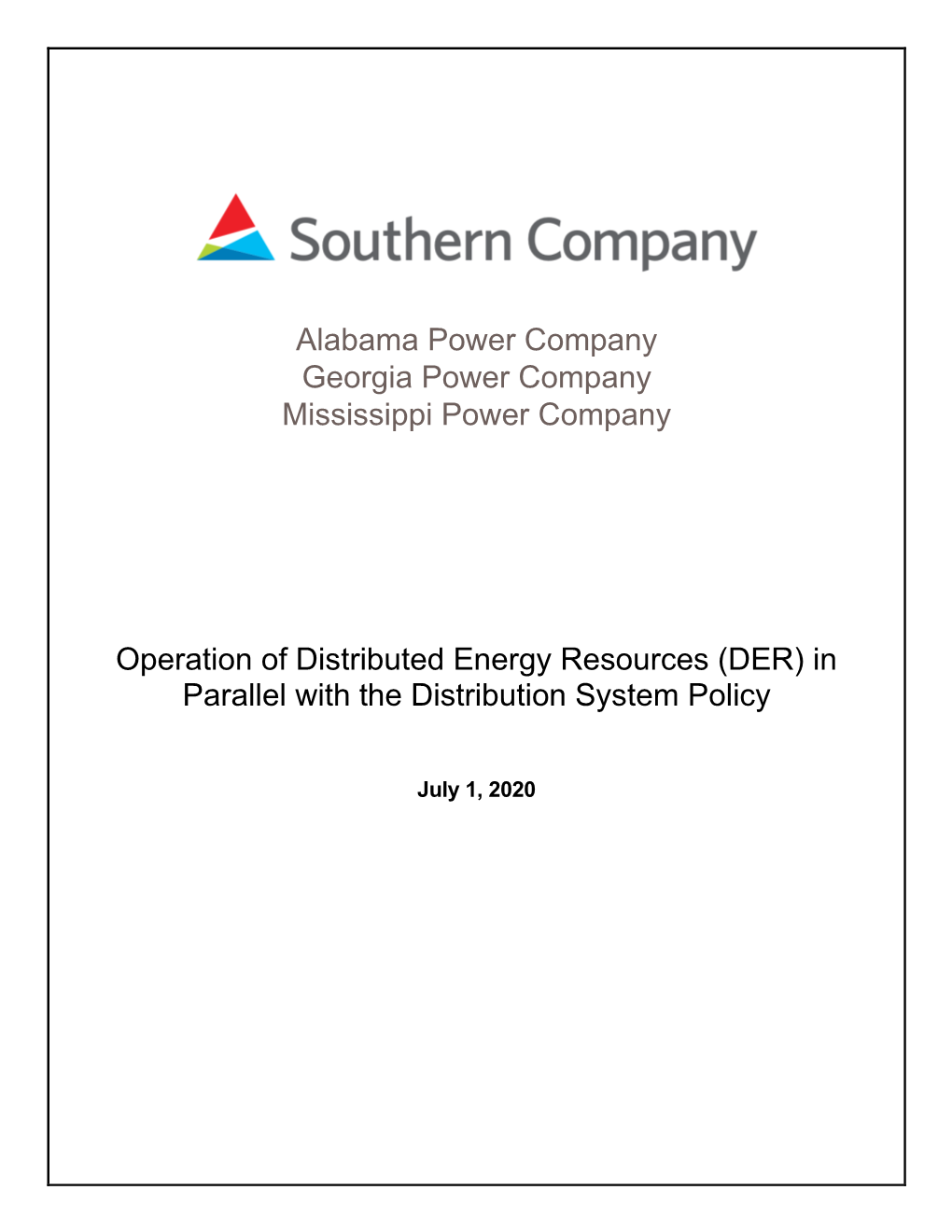 Alabama Power Company Georgia Power Company Mississippi Power Company