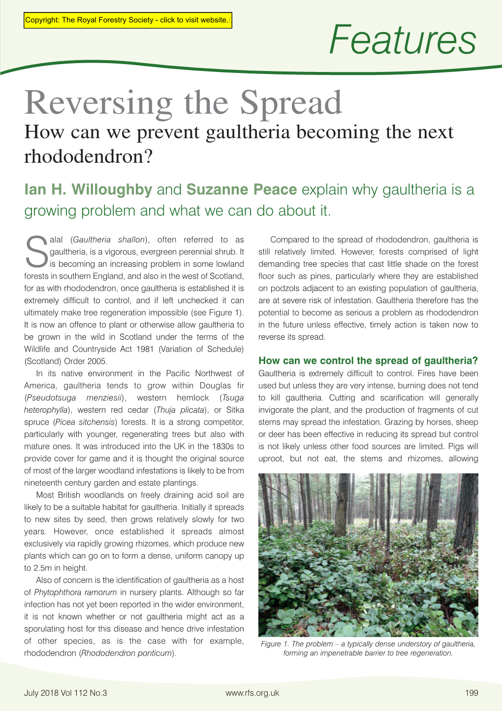 Features Reversing the Spread How Can We Prevent Gaultheria Becoming the Next Rhododendron?
