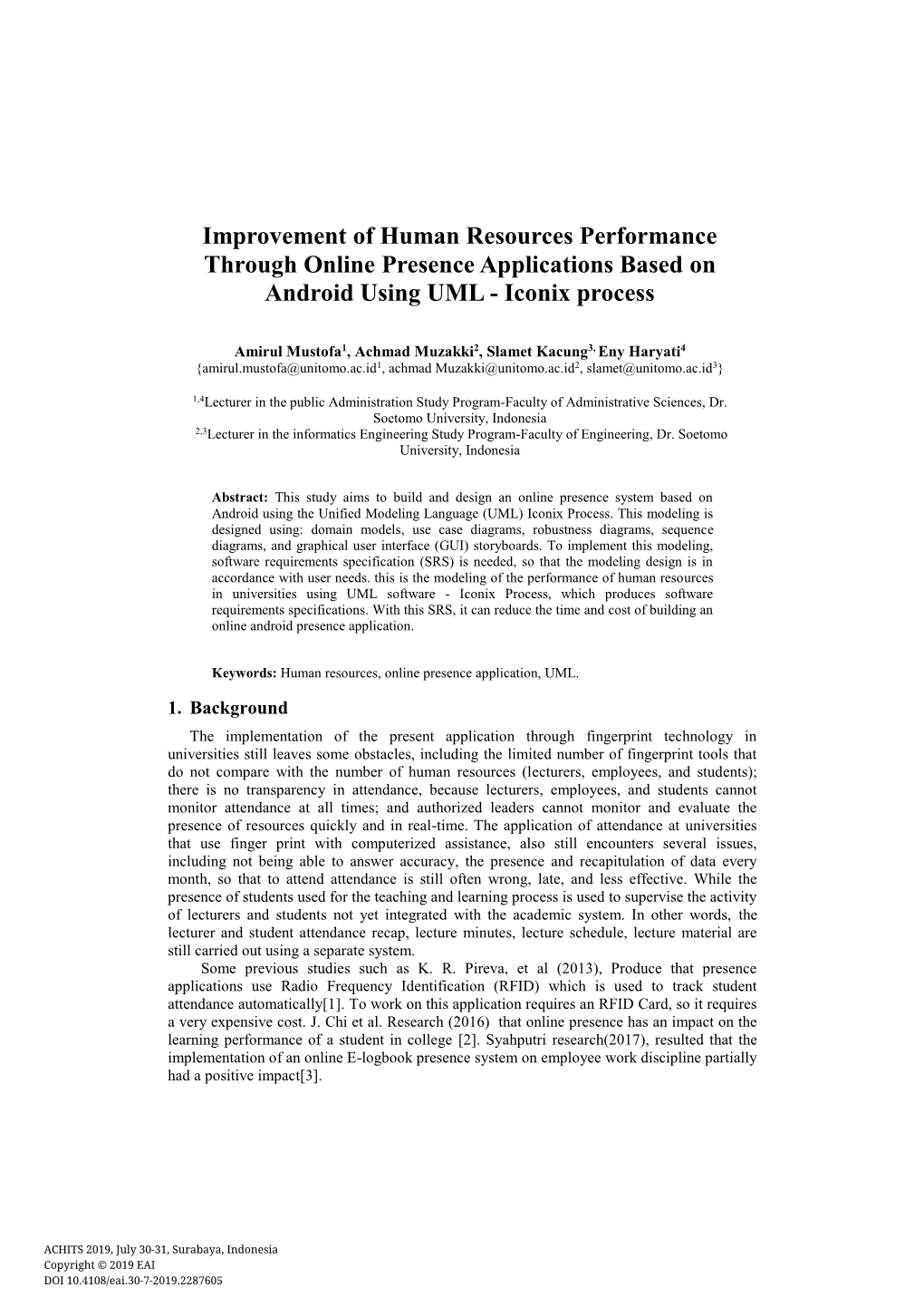 Improvement of Human Resources Performance Through Online Presence Applications Based on Android Using UML - Iconix Process
