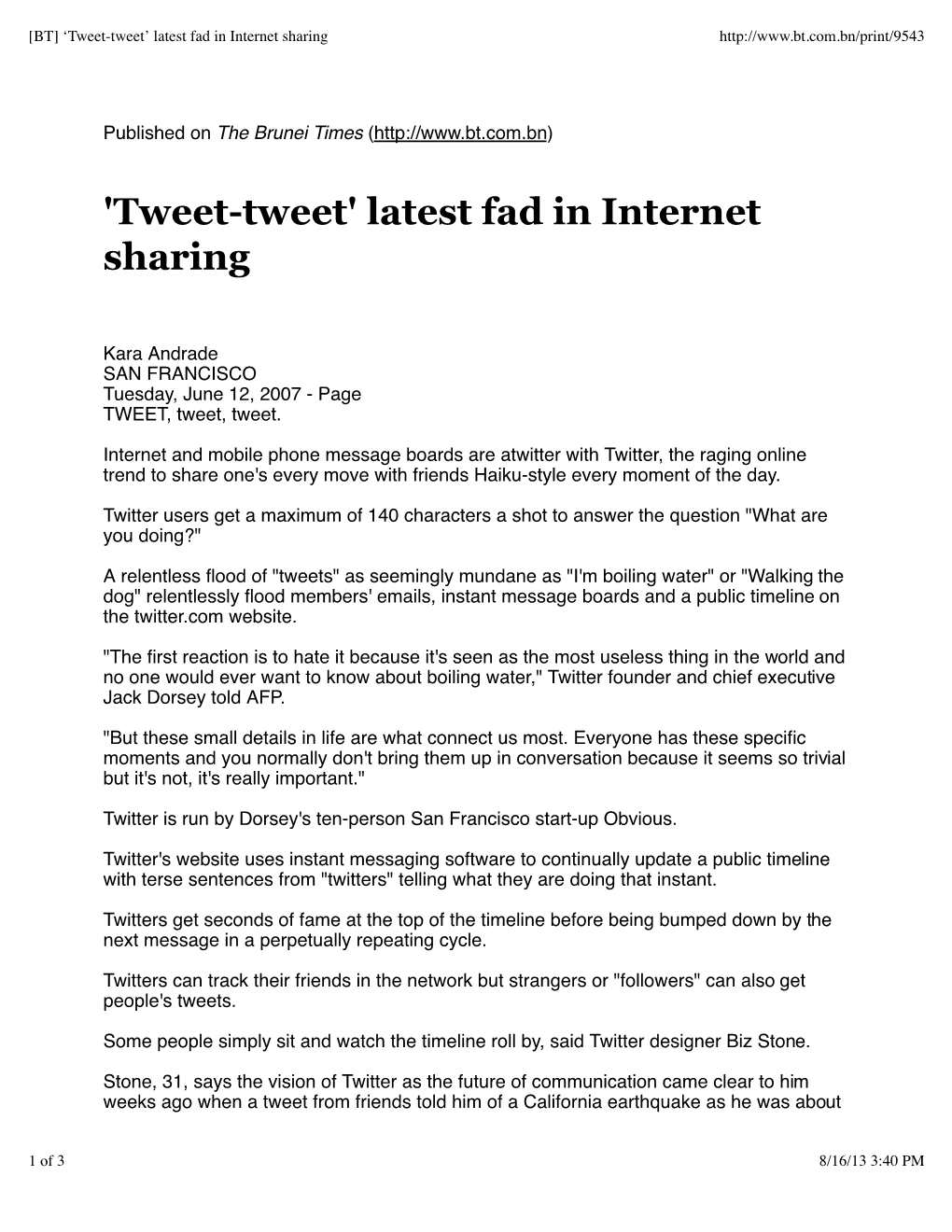 [BT] 'Tweet-Tweet' Latest Fad in Internet Sharing
