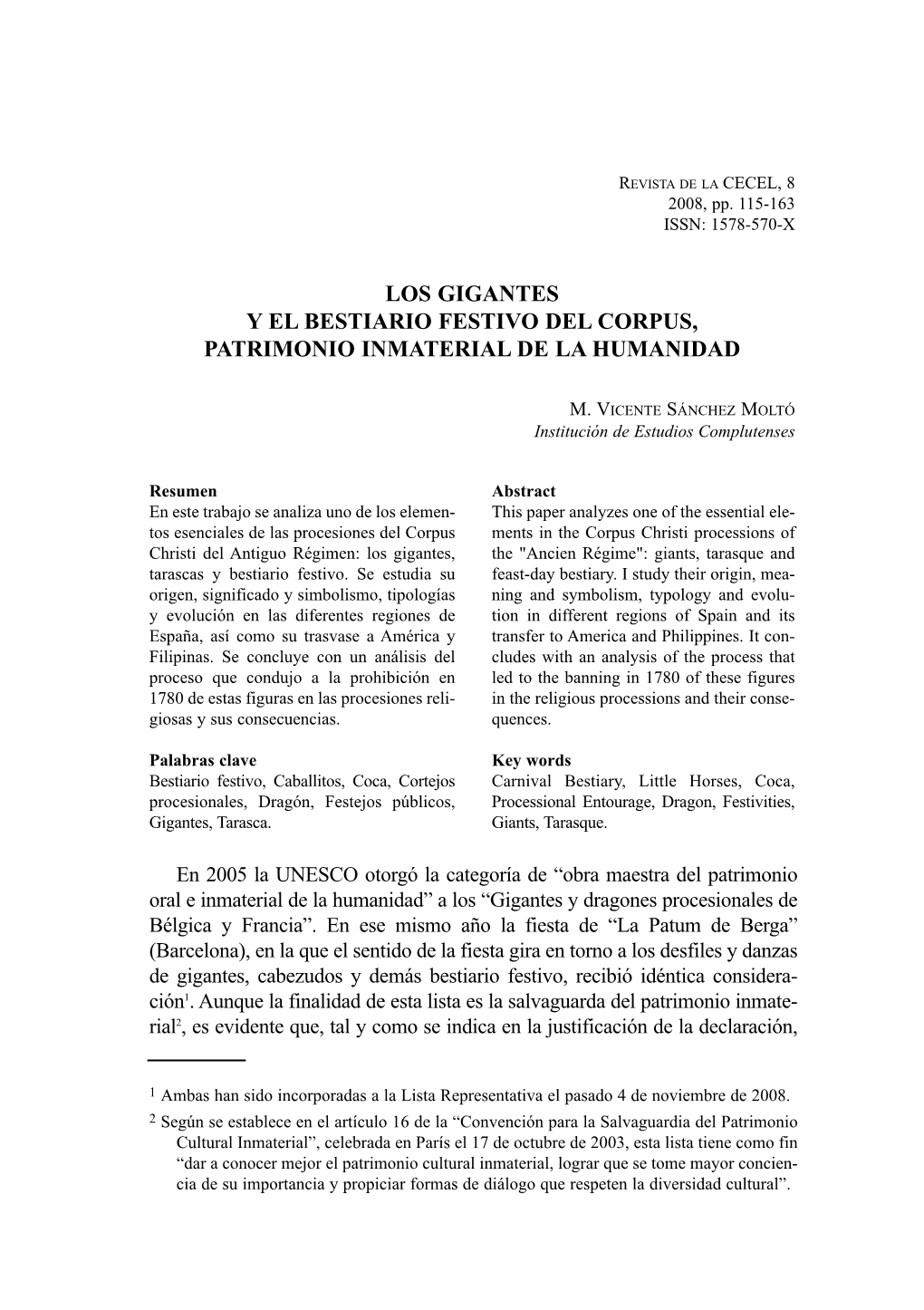 Los Gigantes Y El Bestiario Festivo Del Corpus, Patrimonio Inmaterial De La Humanidad