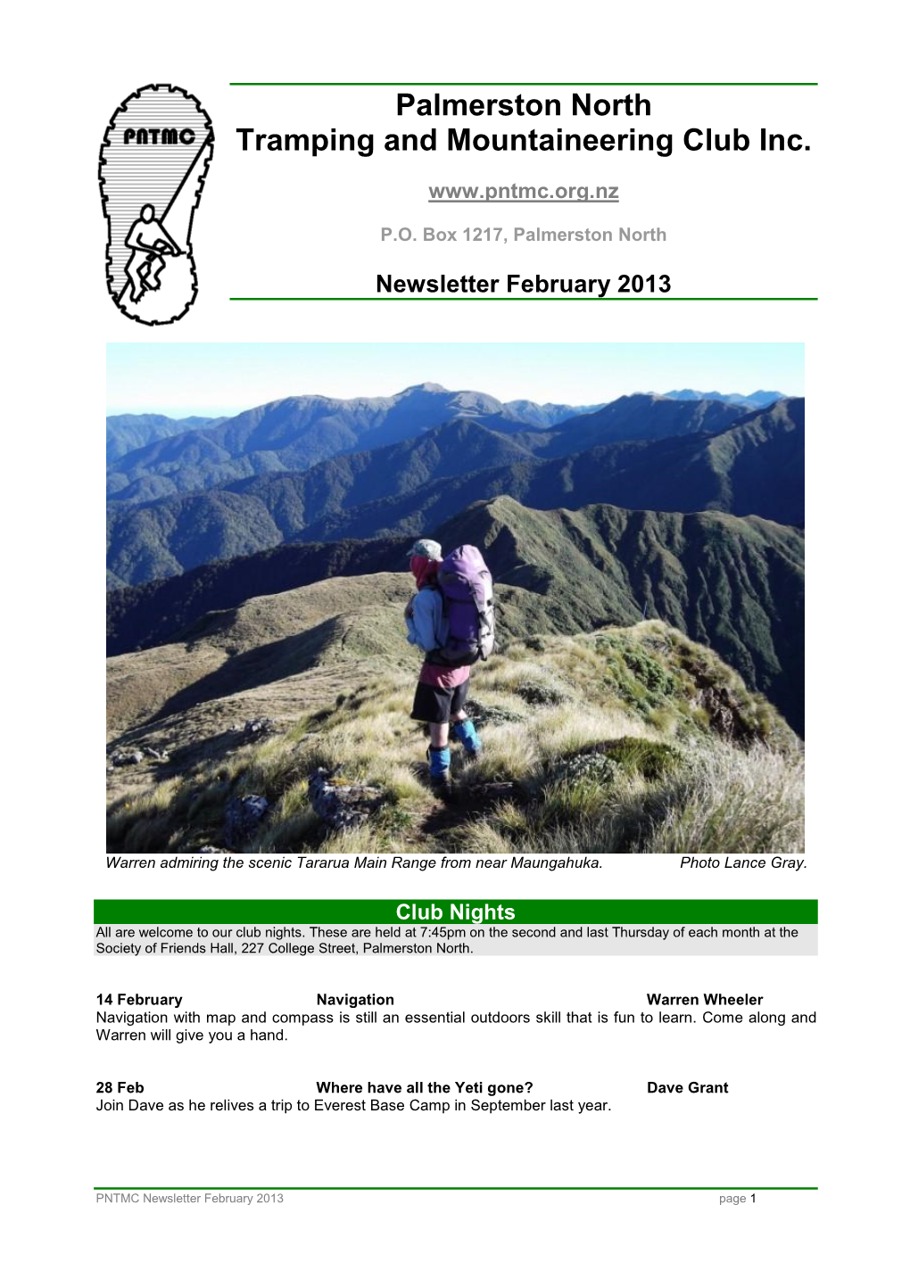 Feb 2013 Newsletter