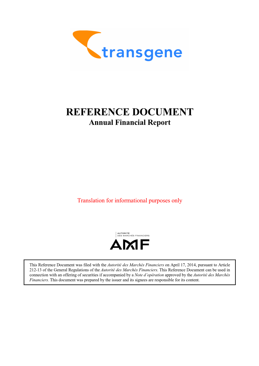 REFERENCE DOCUMENT Annual Financial Report