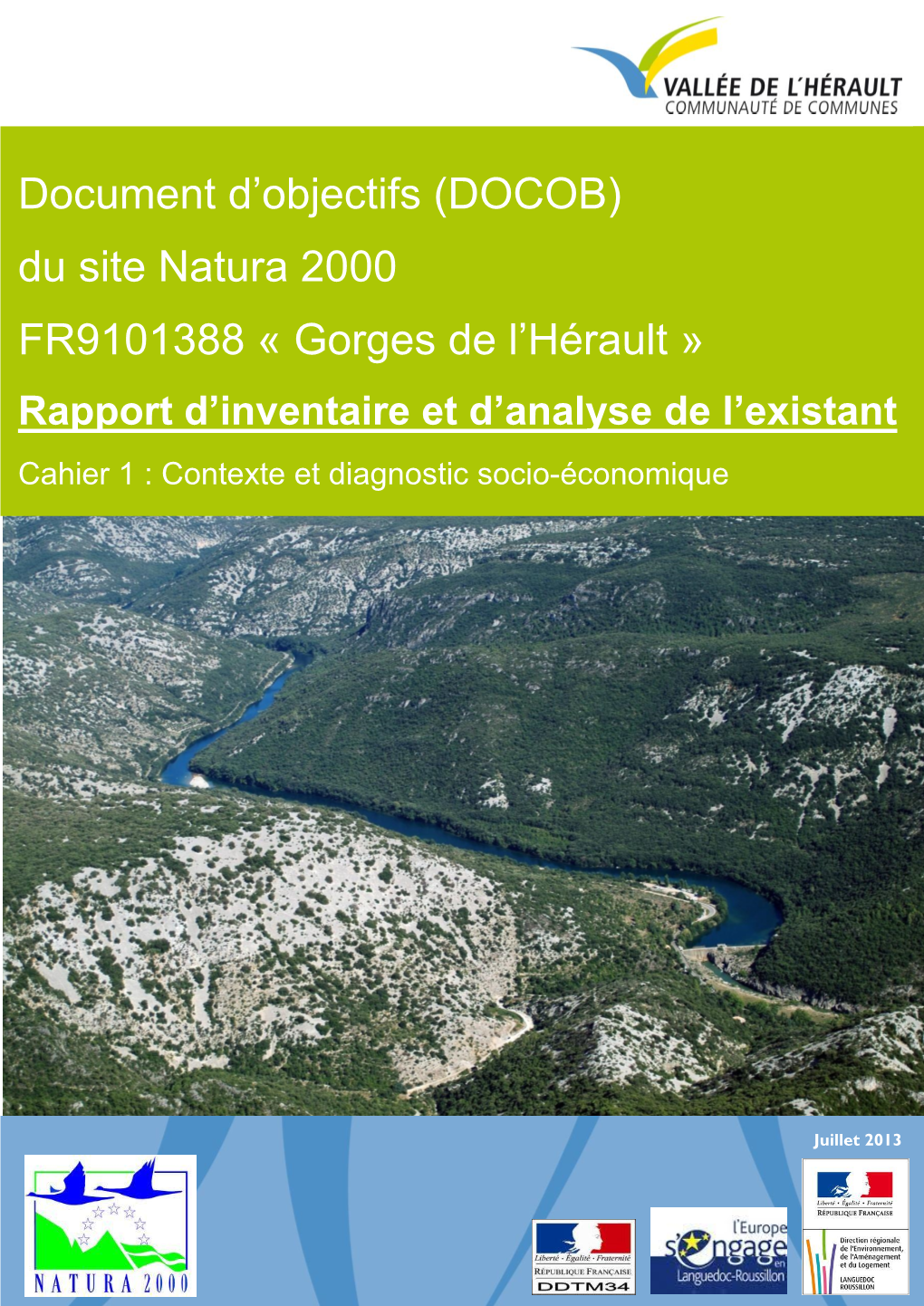 (DOCOB) Du Site Natura 2000 FR9101388 « Gorges De L'hérault