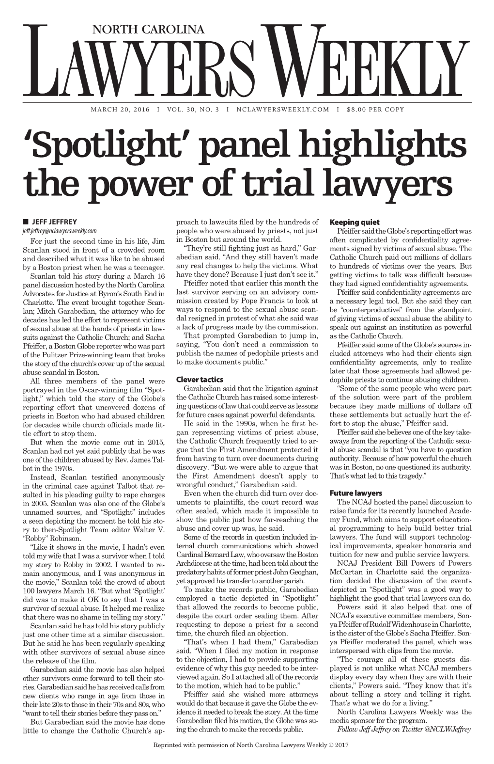Spotlight Panel Highlights the Power of Trial Lawyers.Indd