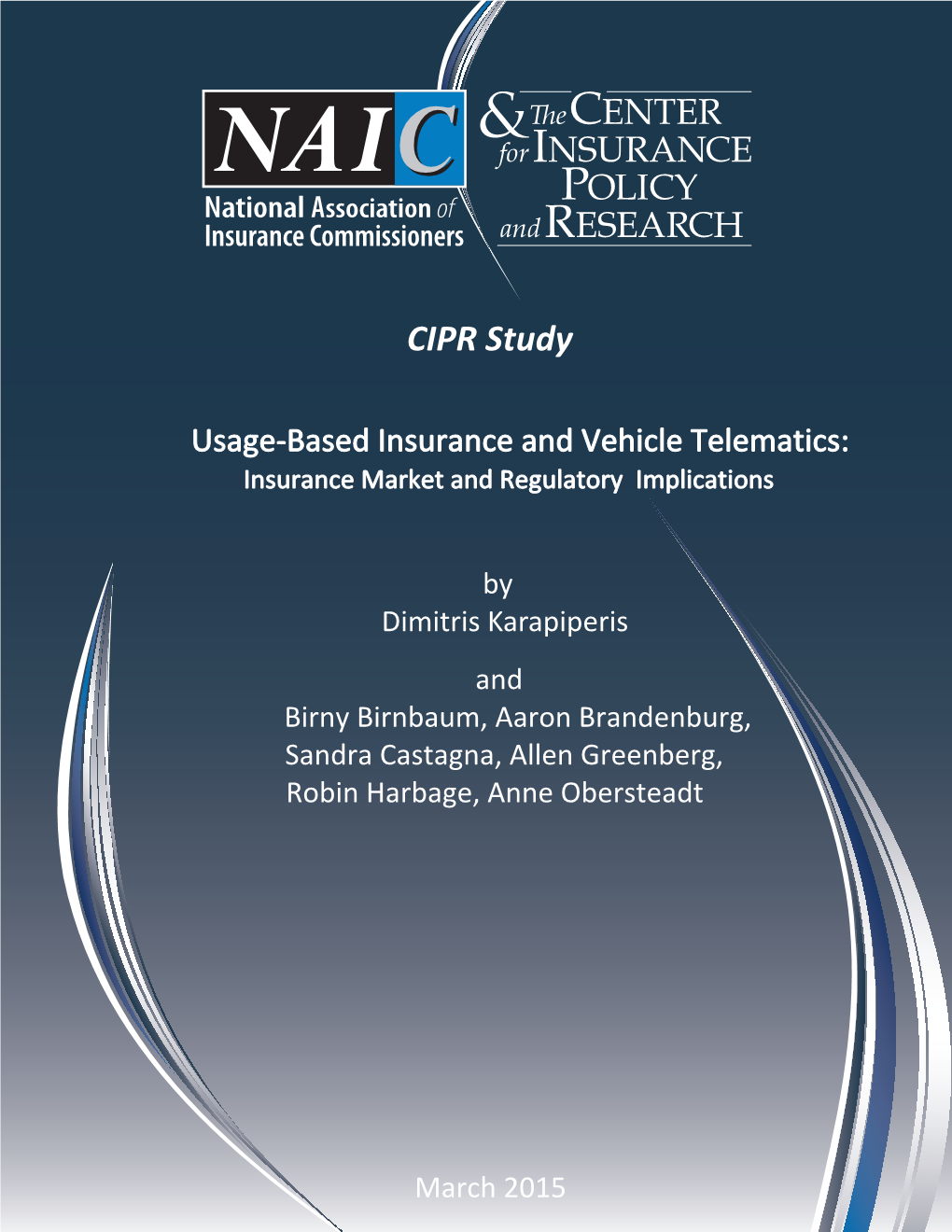 CIPR Study: Usage-Based Insurance and Vehicle Telematics