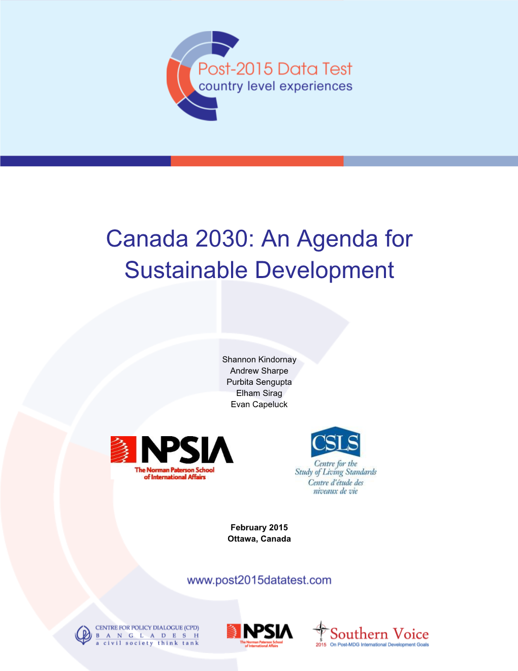 Canada 2030: an Agenda for Sustainable Development