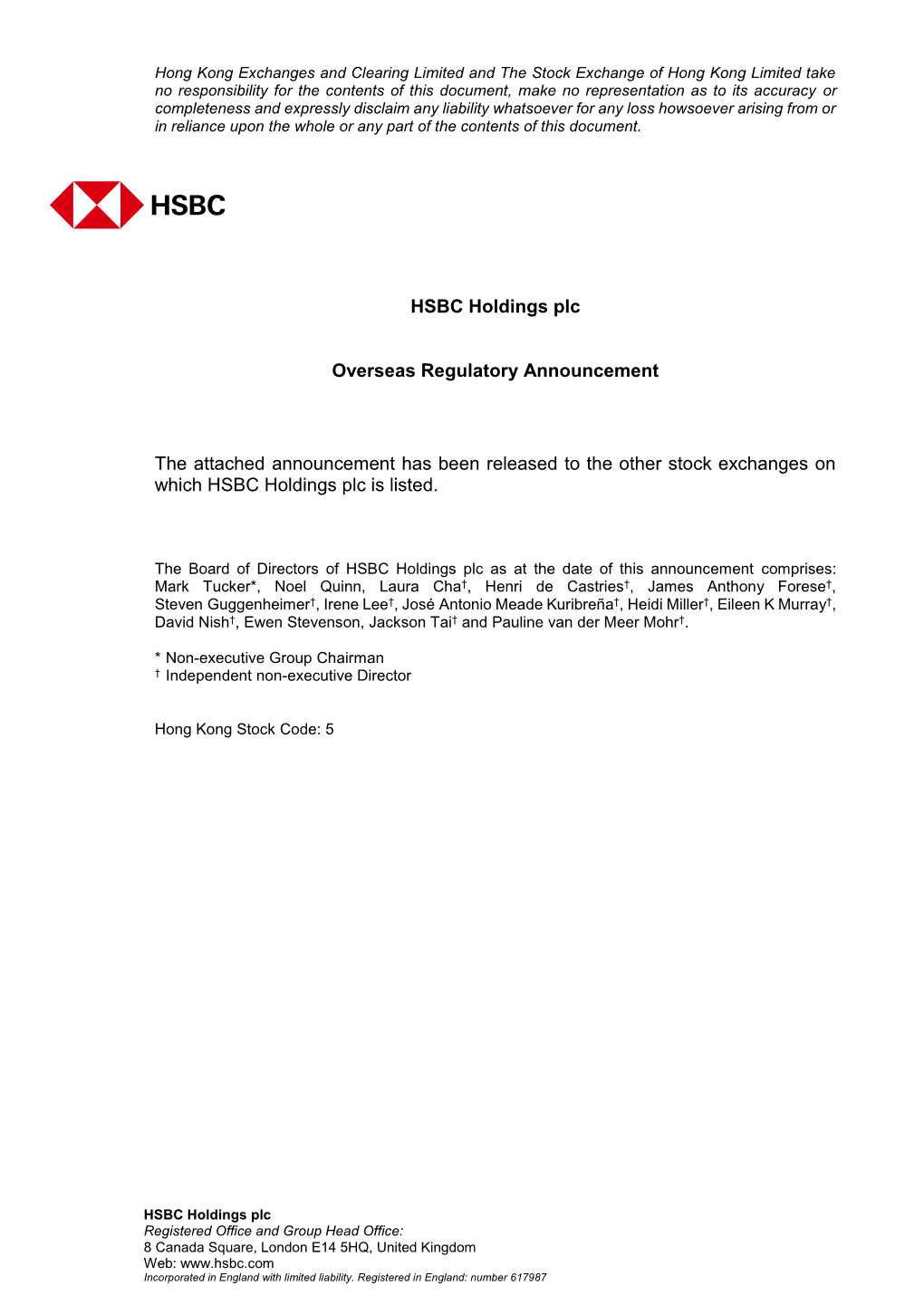 HSBC Holdings Plc