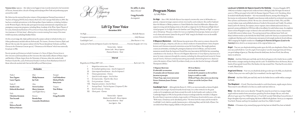Lift up Your Voice Program Notes