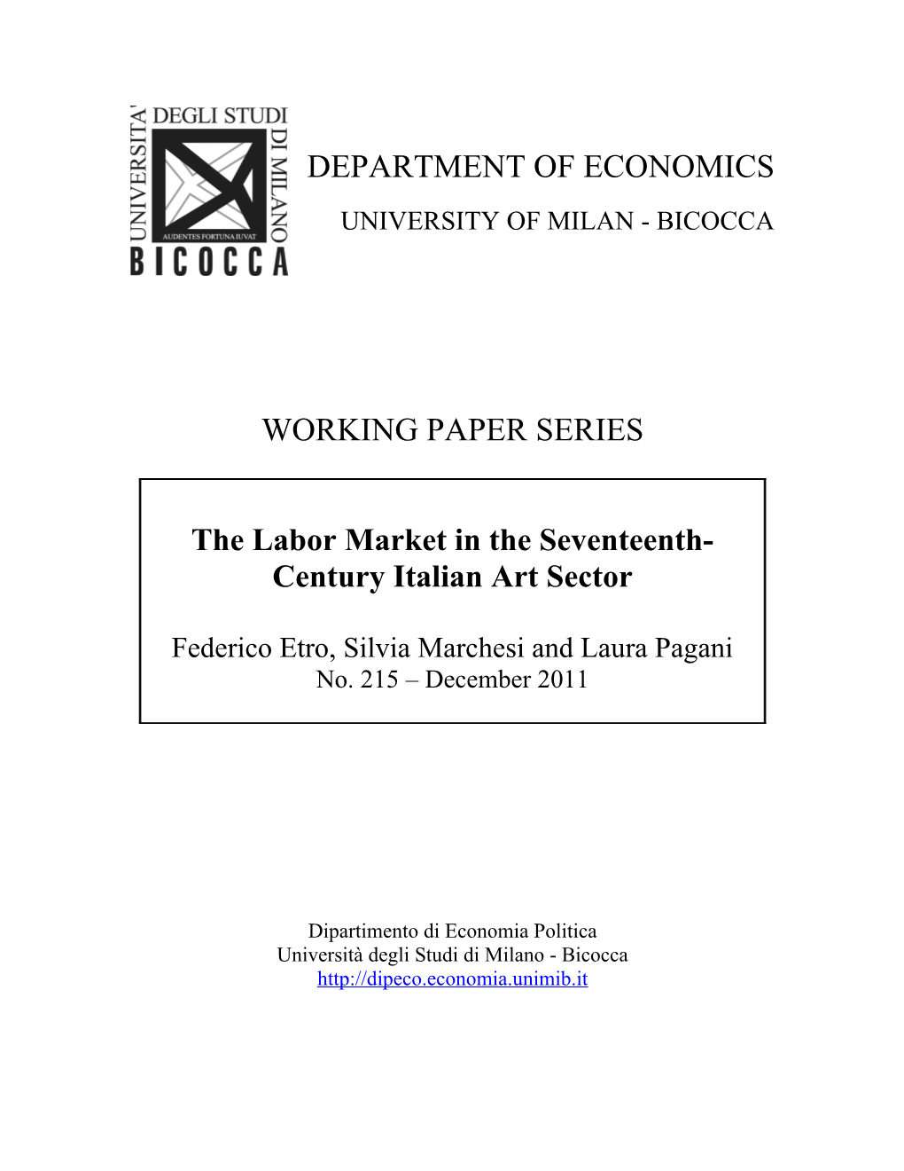 Department of Economics Working Paper Series