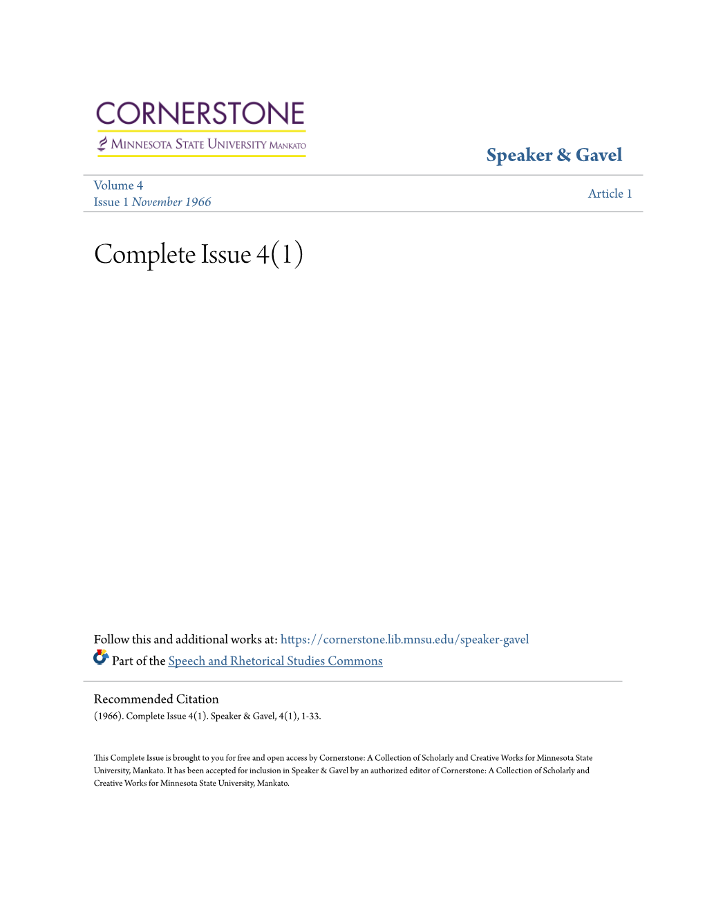 Complete Issue 4(1)